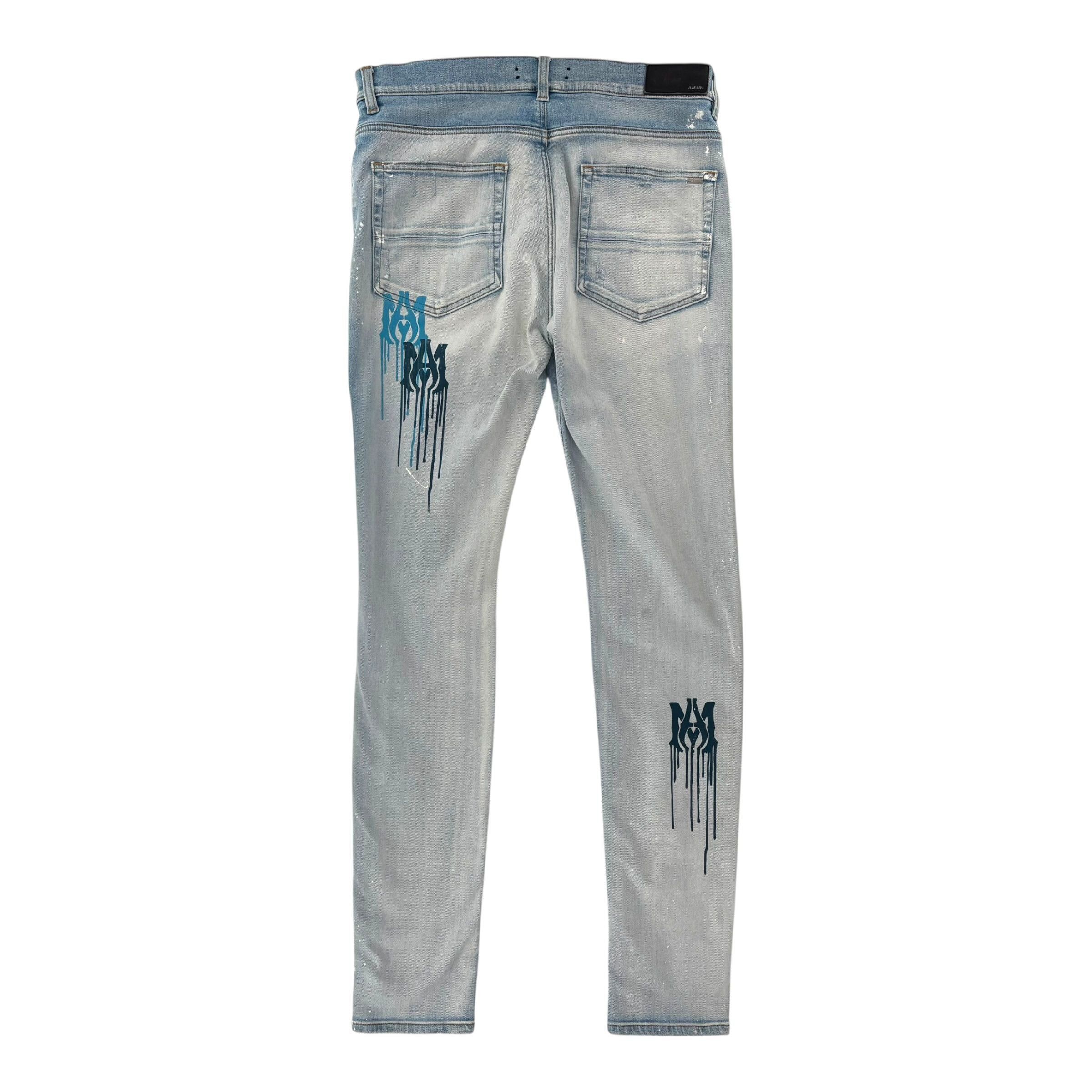 Amiri Blue Logo Jeans Lightwash Size US 34 / EU 50 - 2 Thumbnail