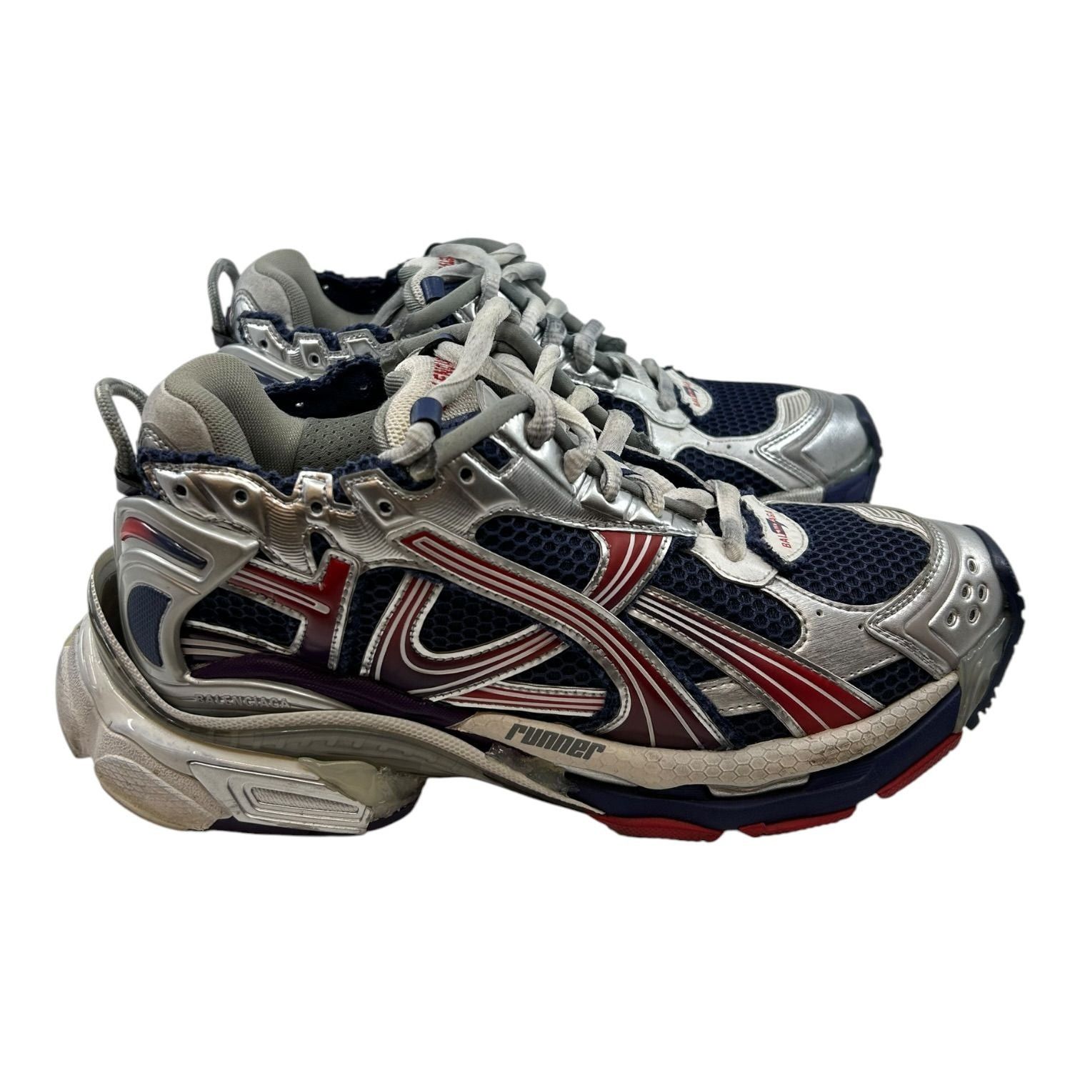 Balenciaga Runner Sneaker Navy Red Grey Size US 7.5 / EU 40-41 - 4 Thumbnail
