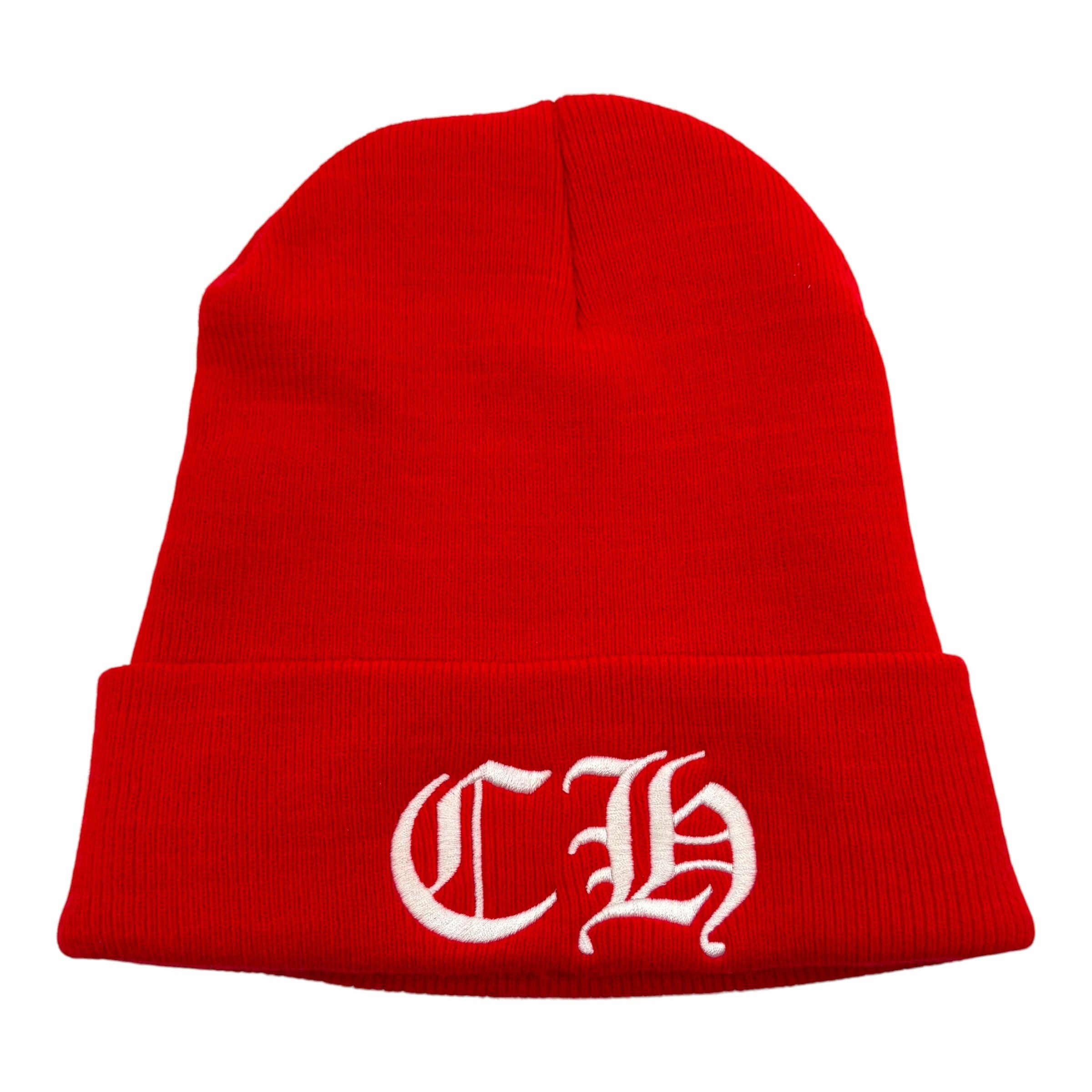 Chrome Hearts CH Logo Beanie Red Size ONE SIZE - 8 Thumbnail