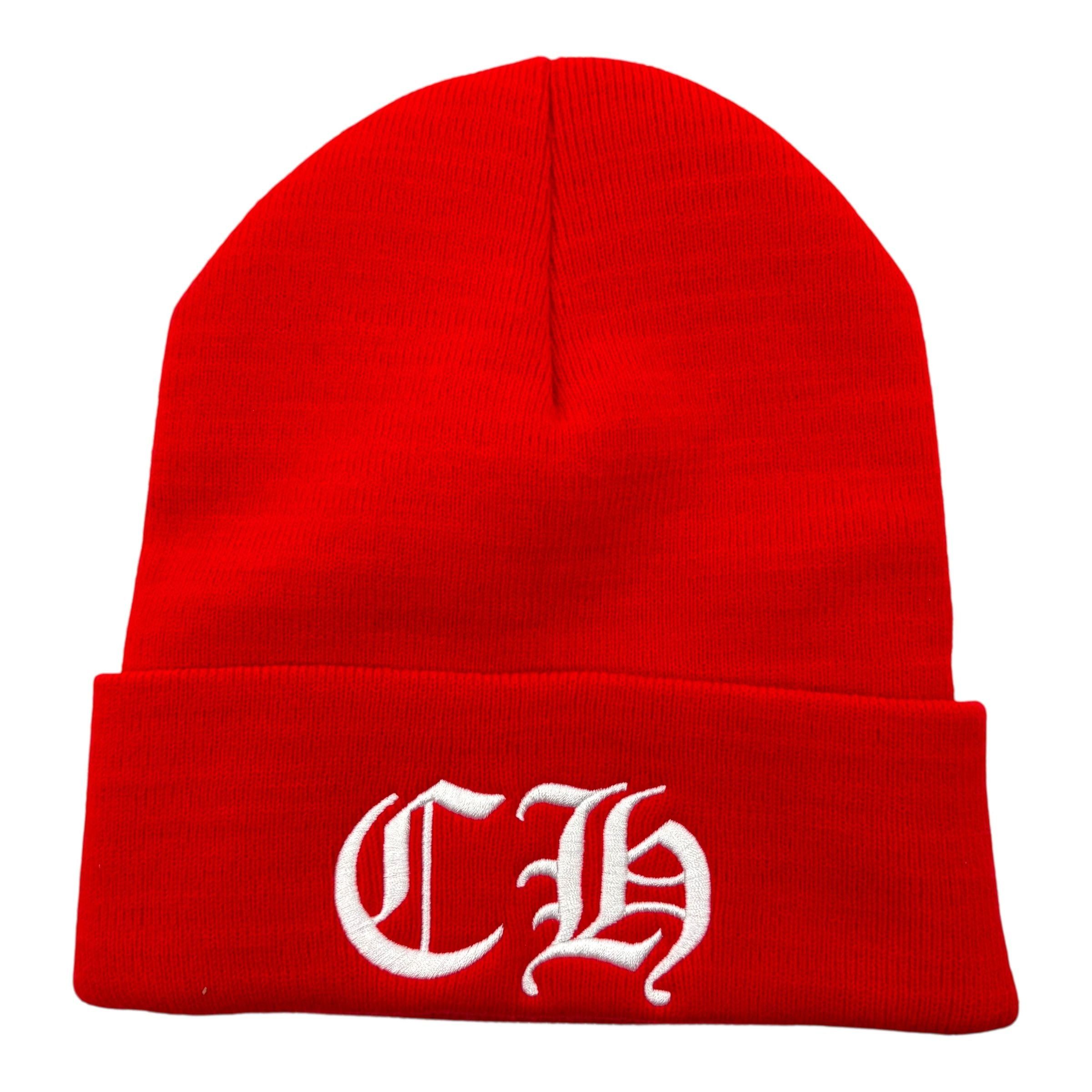 Chrome Hearts CH Logo Beanie Red Size ONE SIZE - 3 Thumbnail