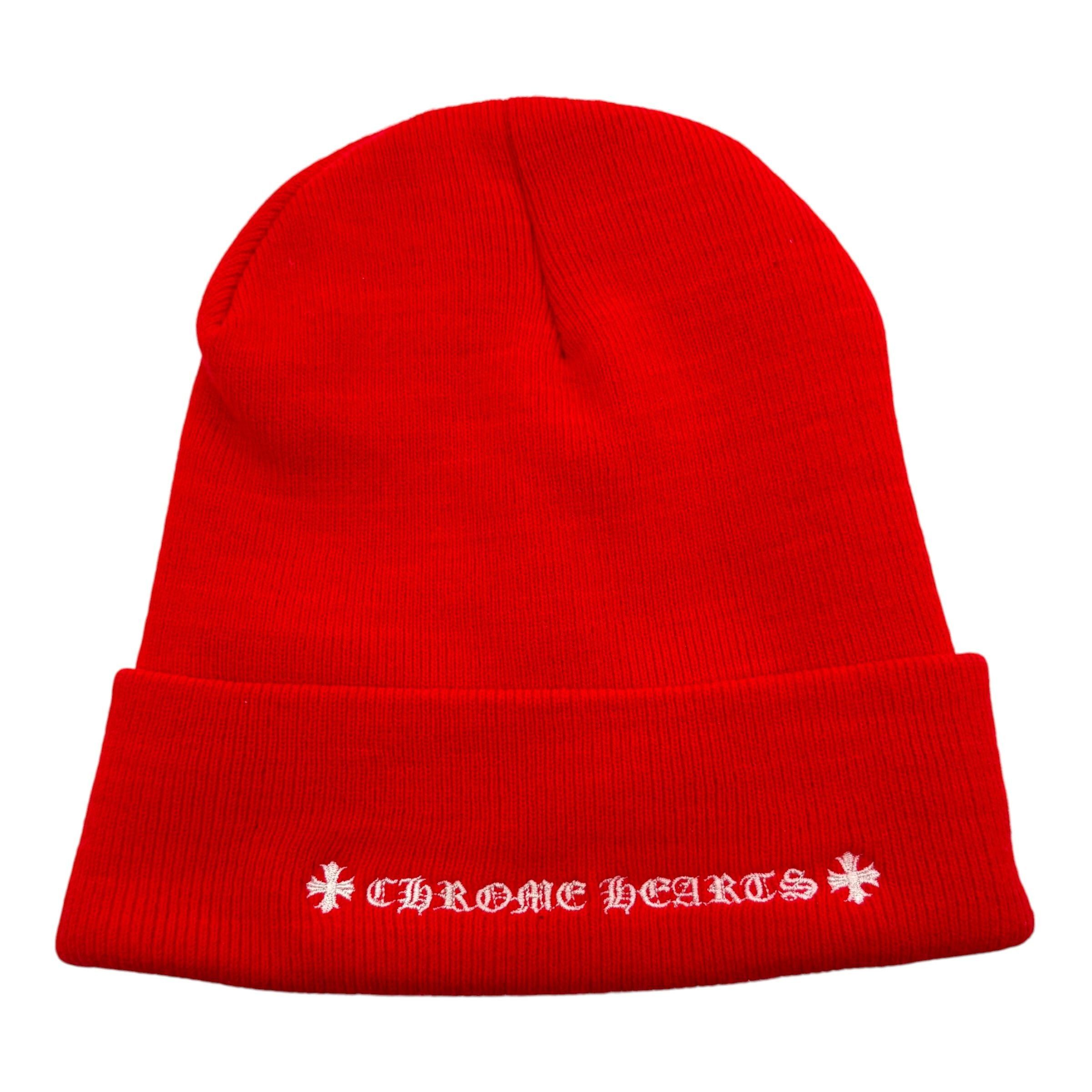 Chrome Hearts CH Logo Beanie Red Size ONE SIZE - 9 Thumbnail