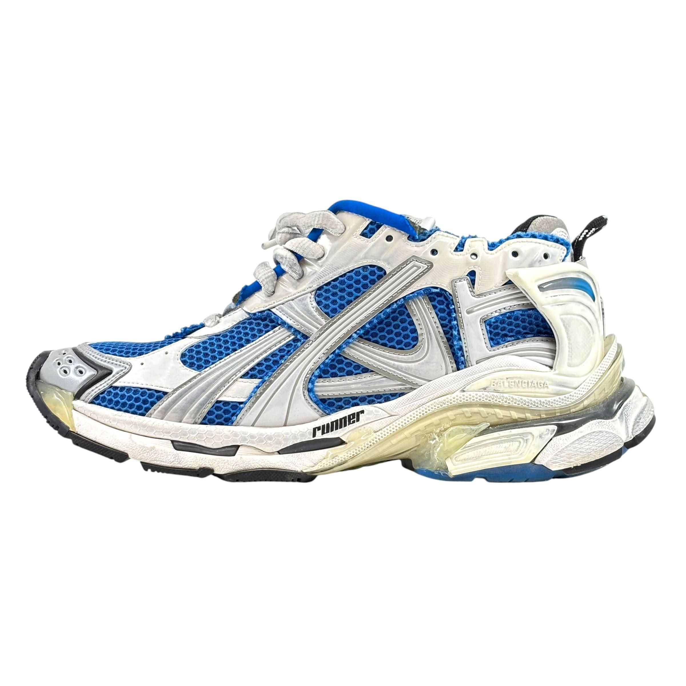Balenciaga Runner White Blue Silver Size US 9.5 / EU 42-43 - 2 Thumbnail