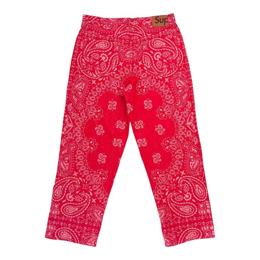 Supreme Bandana Jacquard Baggy Jean Red Size US 32 / EU 48 - 3 Thumbnail