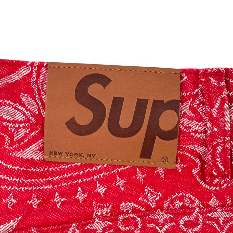 Supreme Bandana Jacquard Baggy Jean Red Size US 32 / EU 48 - 4 Thumbnail