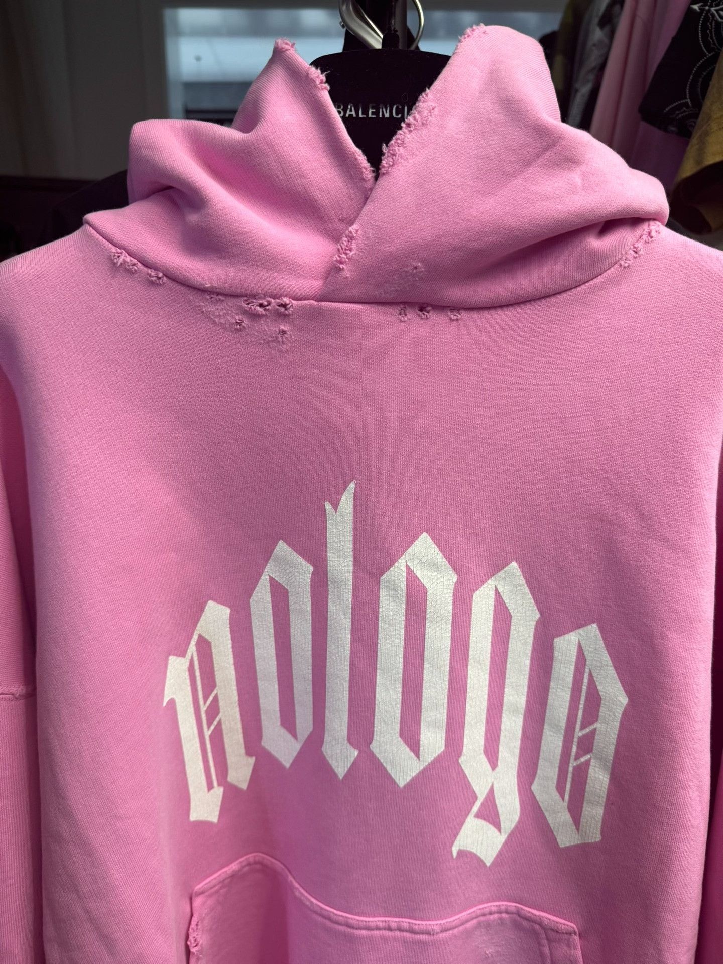Balenciaga Balenciaga Nologo Distressed Hoodie Size S Size US S / EU 44-46 / 1 - 5 Thumbnail