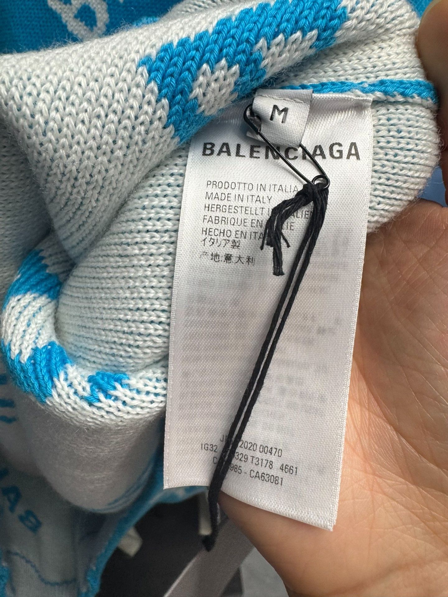 Balenciaga Balenciaga Logo Knit Sweater Blue Size M Size US M / EU 48-50 / 2 - 5 Thumbnail