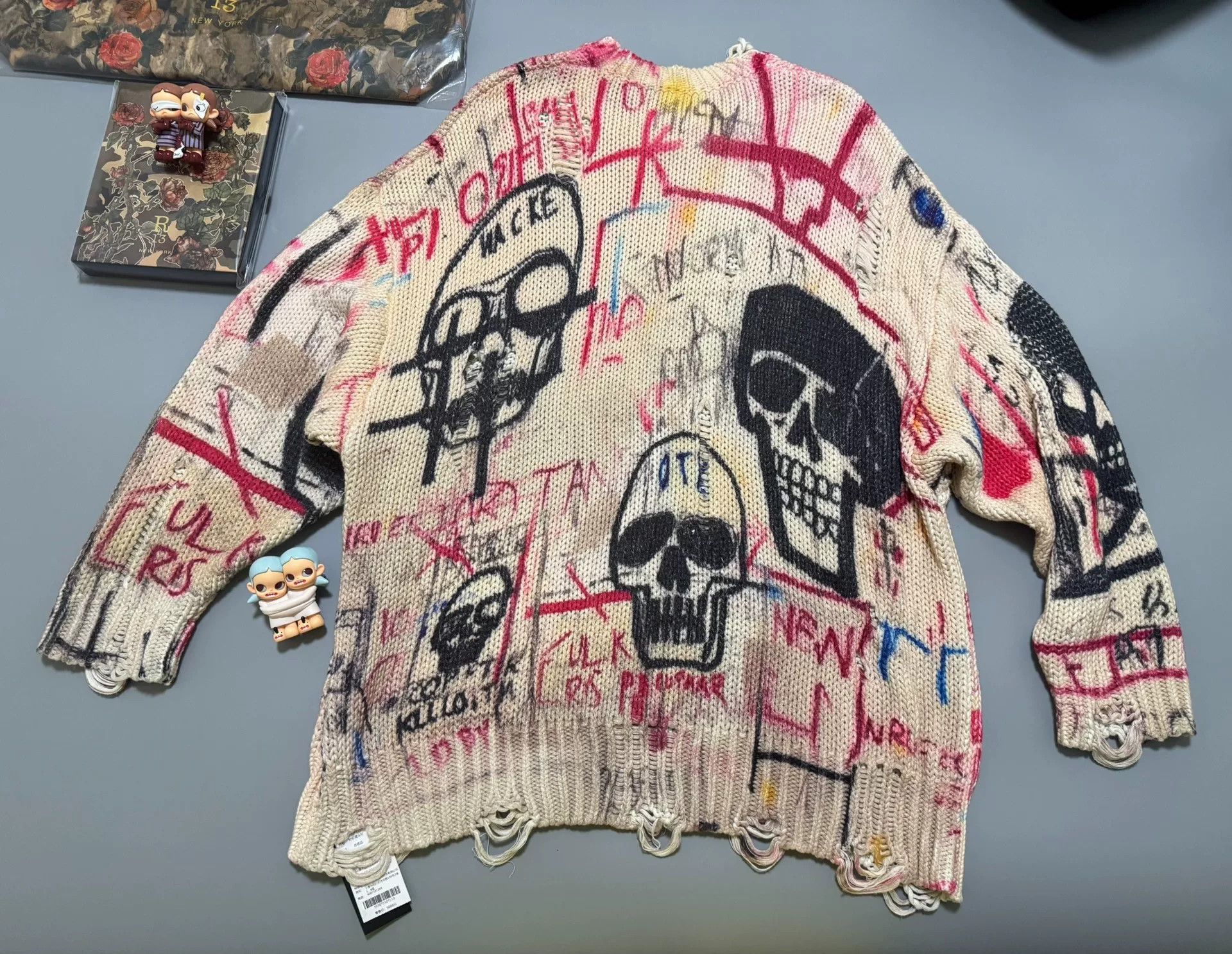 R13 R13 Skull Graffiti Print Sweater Size M Size M / US 6-8 / IT 42-44 - 7 Thumbnail