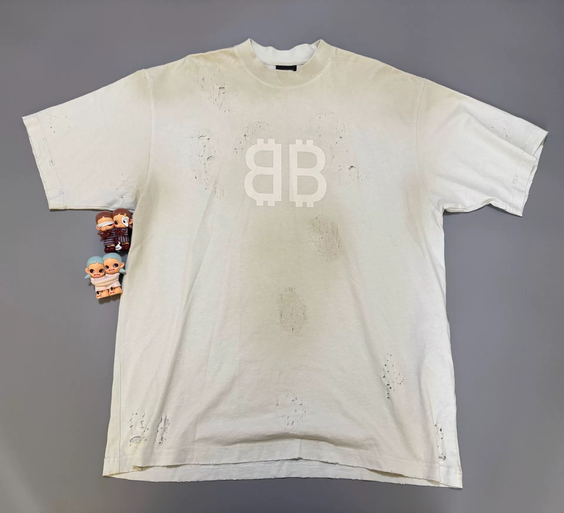Balenciaga Balenciaga BB Logo Distressed T-Shirt Size XS Size US XS / EU 42 / 0 - 2 Thumbnail