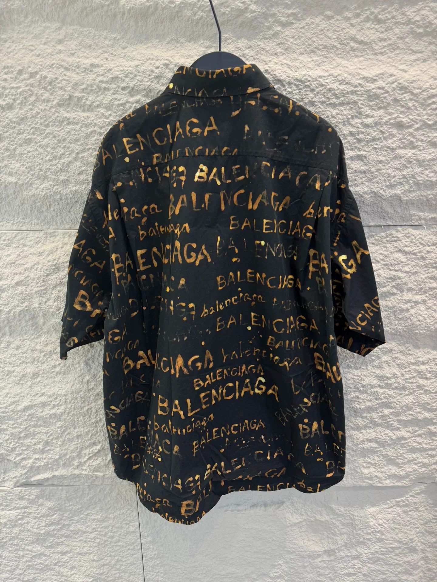 Balenciaga Balenciaga Allover Logo Print Button Up Shirt Size 37 Size US S / EU 44-46 / 1 - 4 Thumbnail