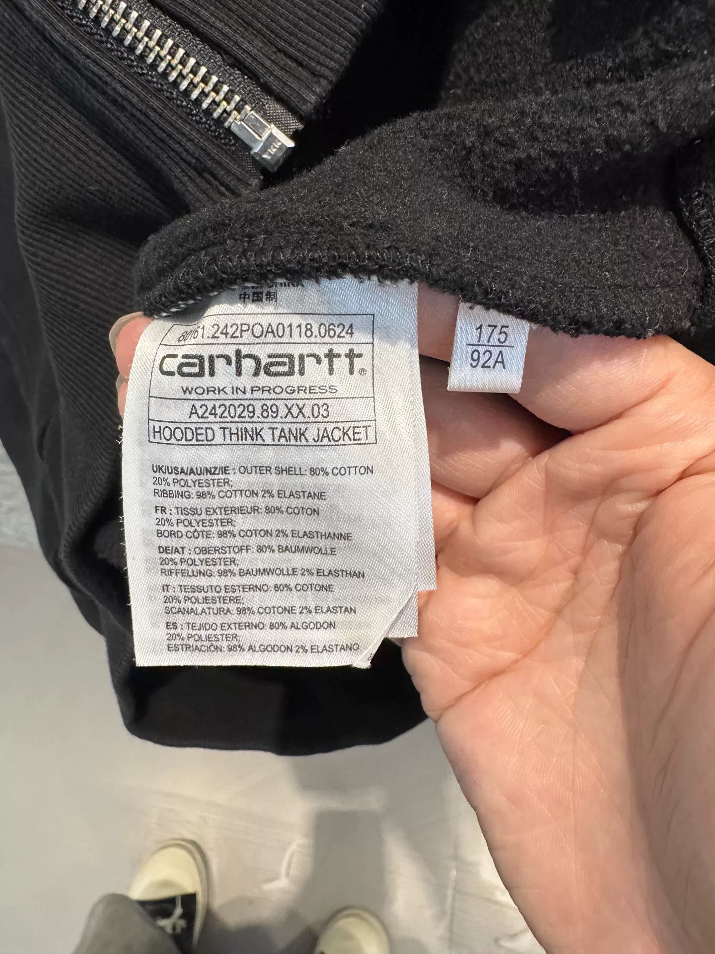 Carhartt Wip Carhartt WIP Think Tank Zip Hoodie Size M Size US M / EU 48-50 / 2 - 5 Thumbnail