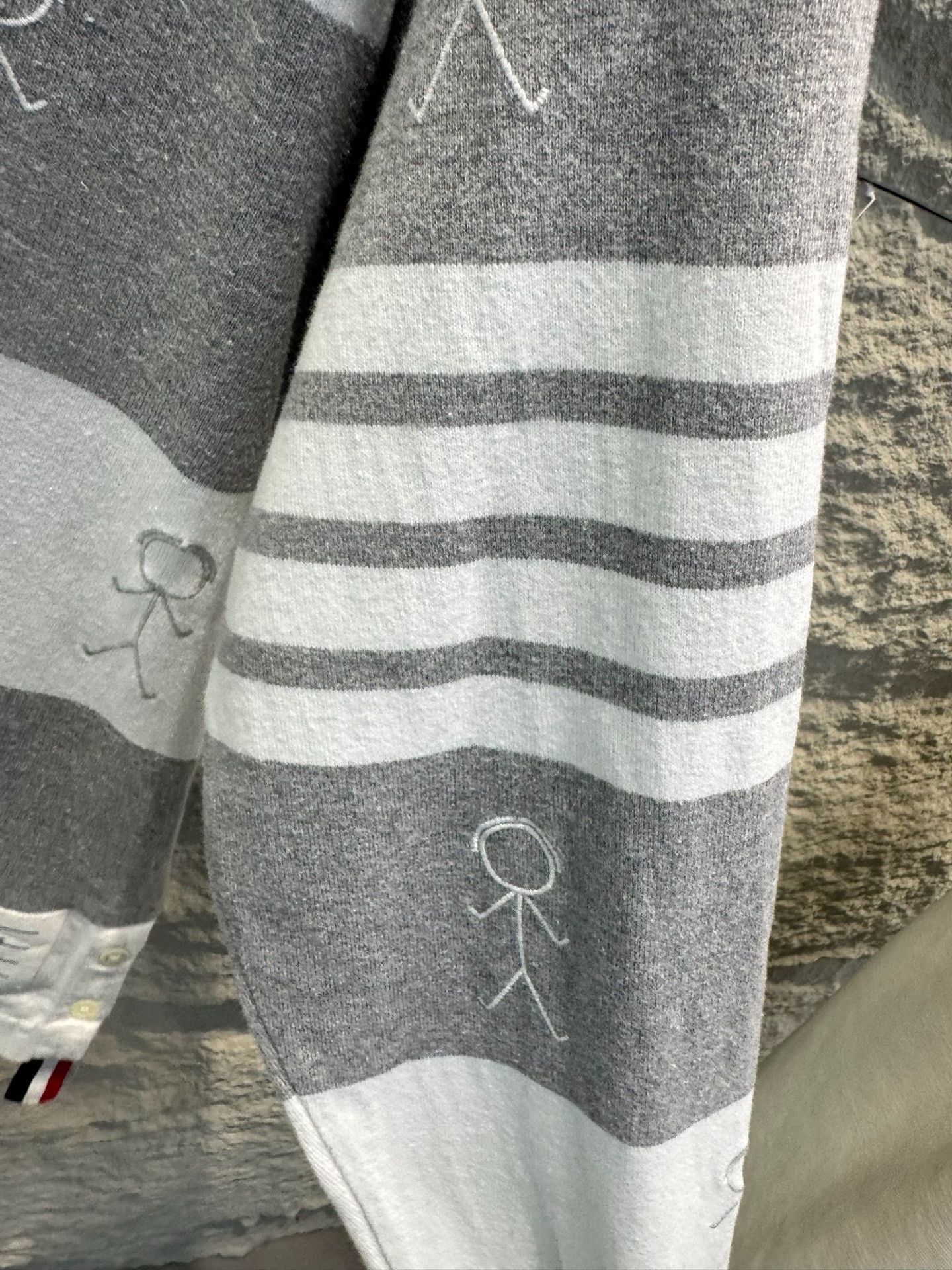 Thom Browne Thom Browne Stick Figure Striped Long Sleeve Polo Size 0 Size US XS / EU 42 / 0 - 5 Thumbnail