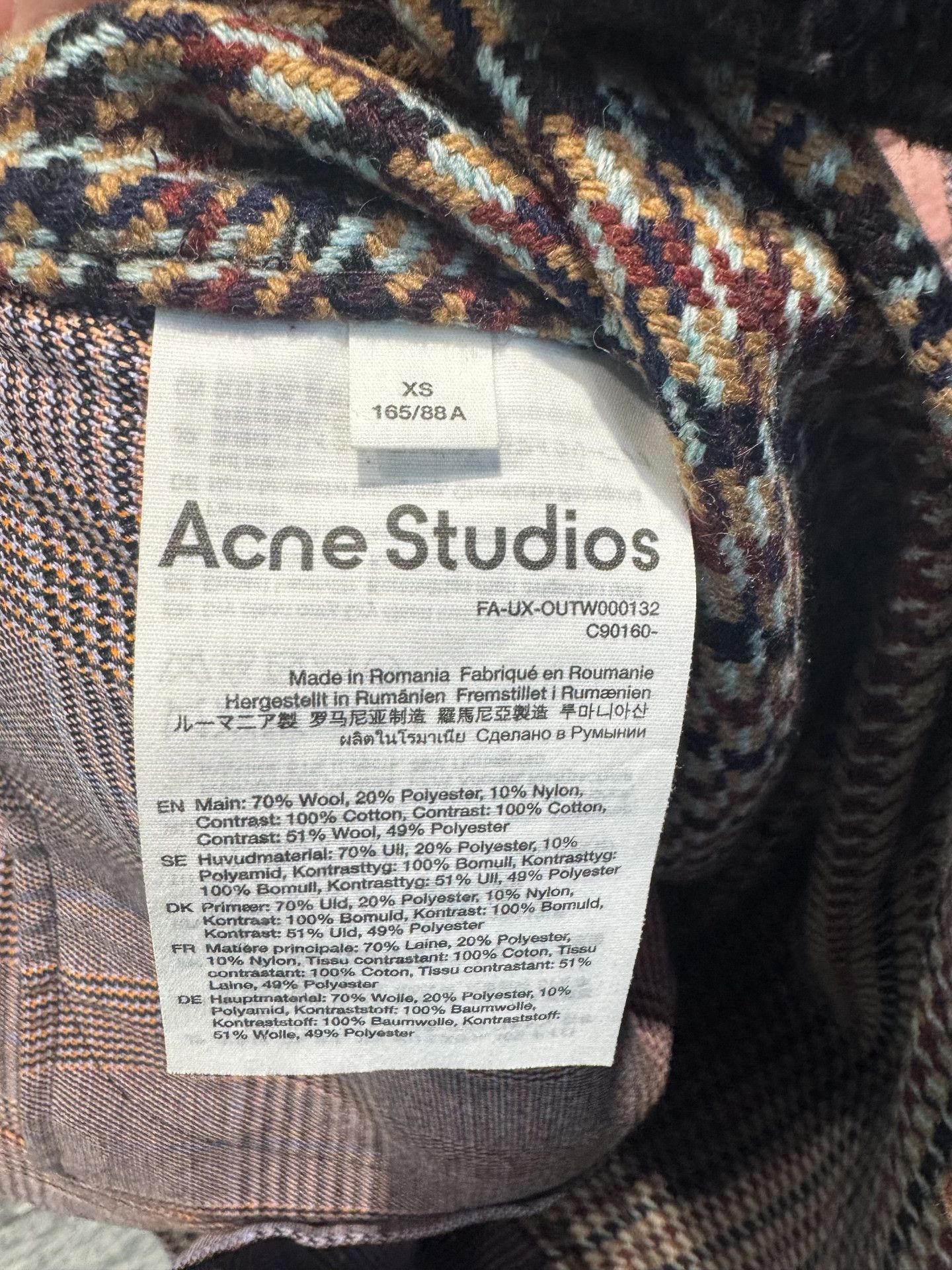 Acne Studios Acne Studios Face Patch Wool Plaid Shirt XS Size US XS / EU 42 / 0 - 5 Thumbnail