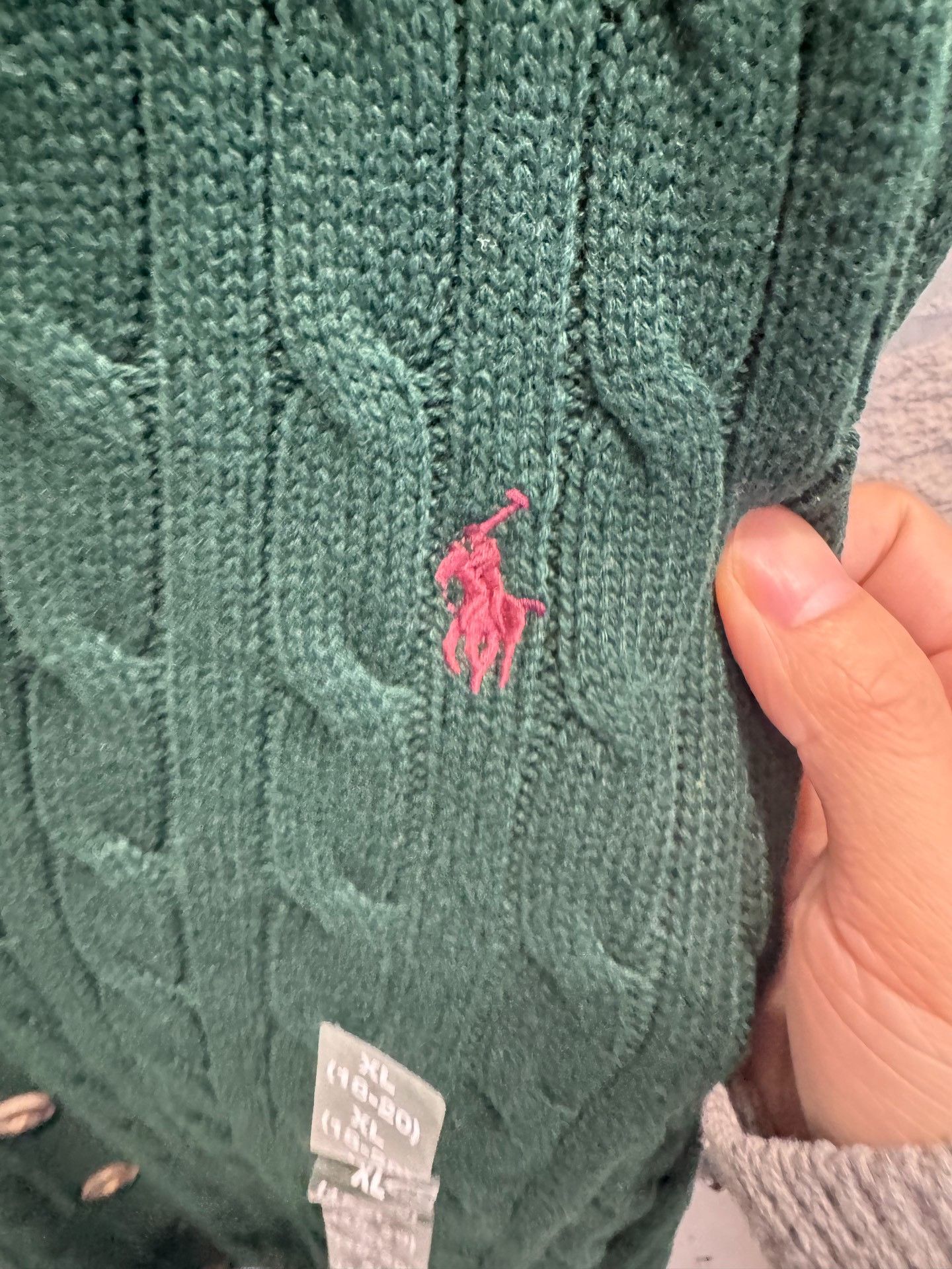 Polo Ralph Lauren Polo Ralph Lauren Green Cable Knit Cardigan Size S Size US S / EU 44-46 / 1 - 4 Thumbnail