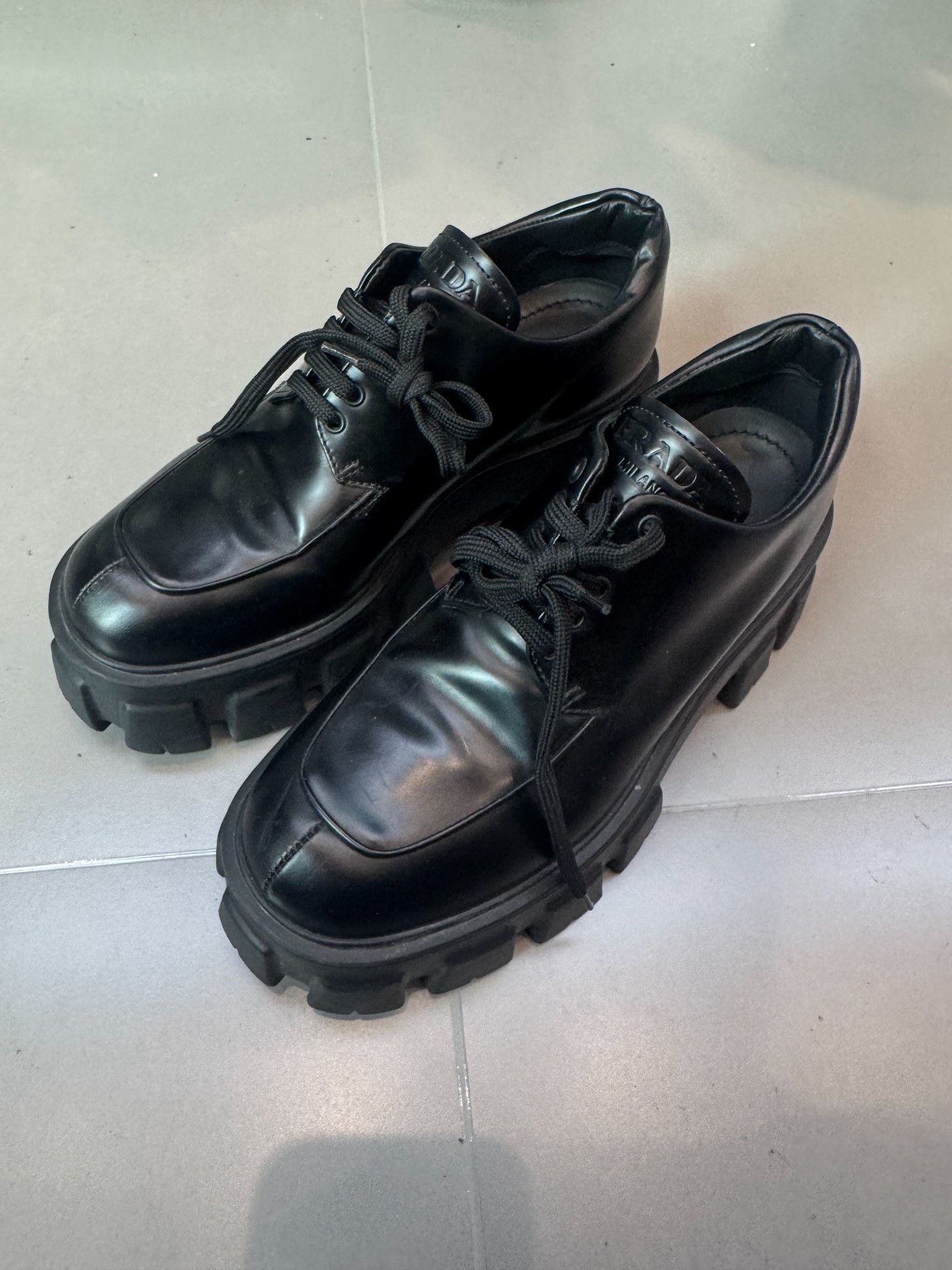 Prada Prada Monolith Platform Lace-Up Shoes Size 38.5 Size US 8.5 / IT 38.5 - 2 Thumbnail