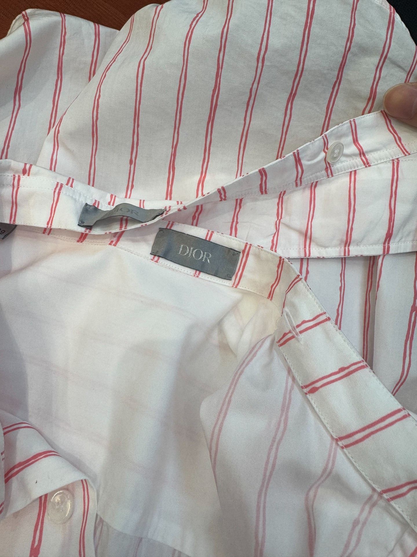 Dior Dior Striped Embroidered Shirt Size M Size US M / EU 48-50 / 2 - 7 Thumbnail