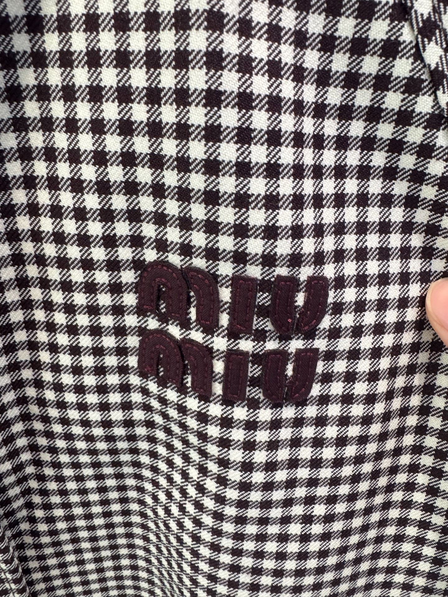 Miu Miu Miu Miu Gingham Logo Jacket Size 38 Size XS / US 0-2 / IT 36-38 - 3 Thumbnail