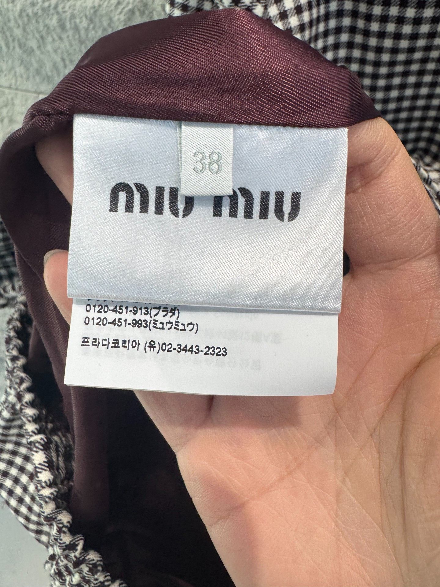 Miu Miu Miu Miu Gingham Logo Jacket Size 38 Size XS / US 0-2 / IT 36-38 - 5 Thumbnail