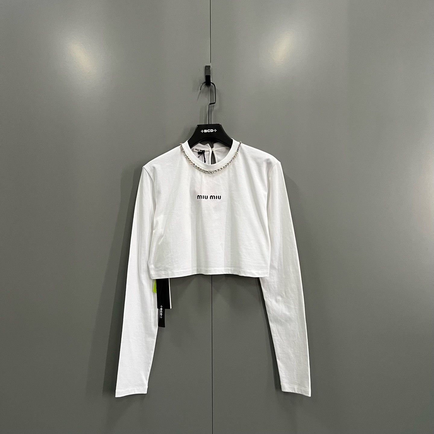 Miu Miu Miu Miu Rhinestone Collar Long Sleeve T-Shirt Size M Size M / US 6-8 / IT 42-44 - 2 Thumbnail