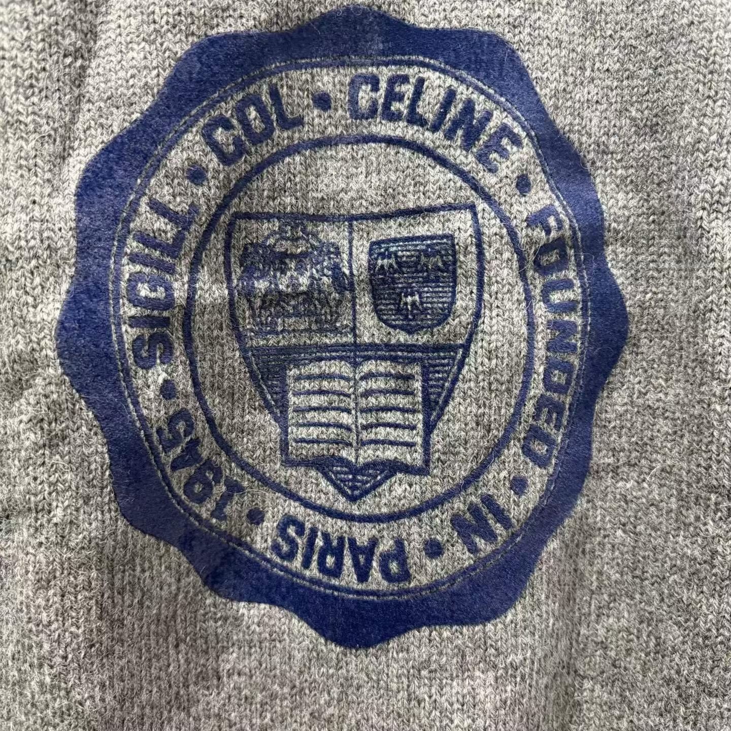 Celine Celine Gray Logo Knit Sweater Size S / US 4 / IT 40 - 3 Thumbnail