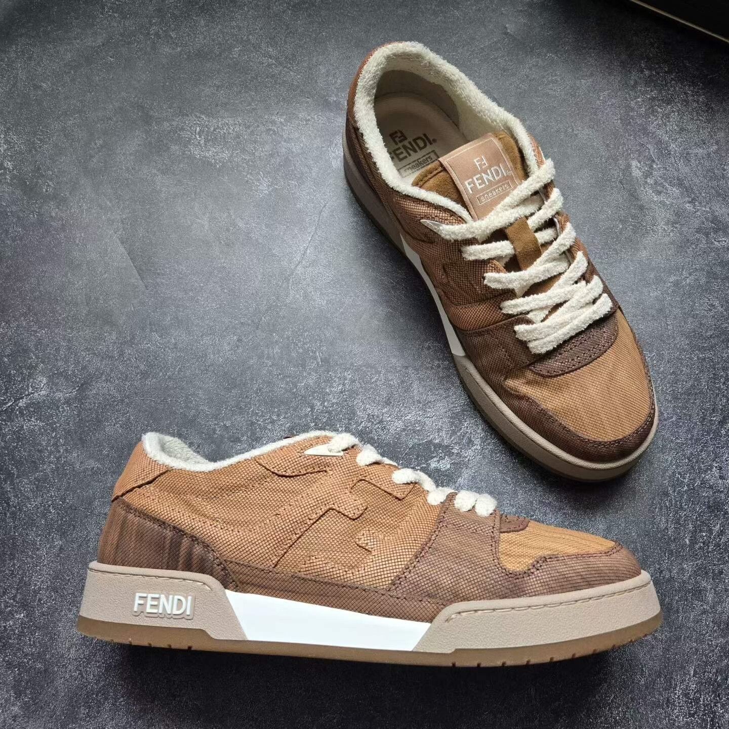 Fendi FENDI MATCH Brown Beige Skate Shoes Size US 9 / EU 42 - 6 Thumbnail