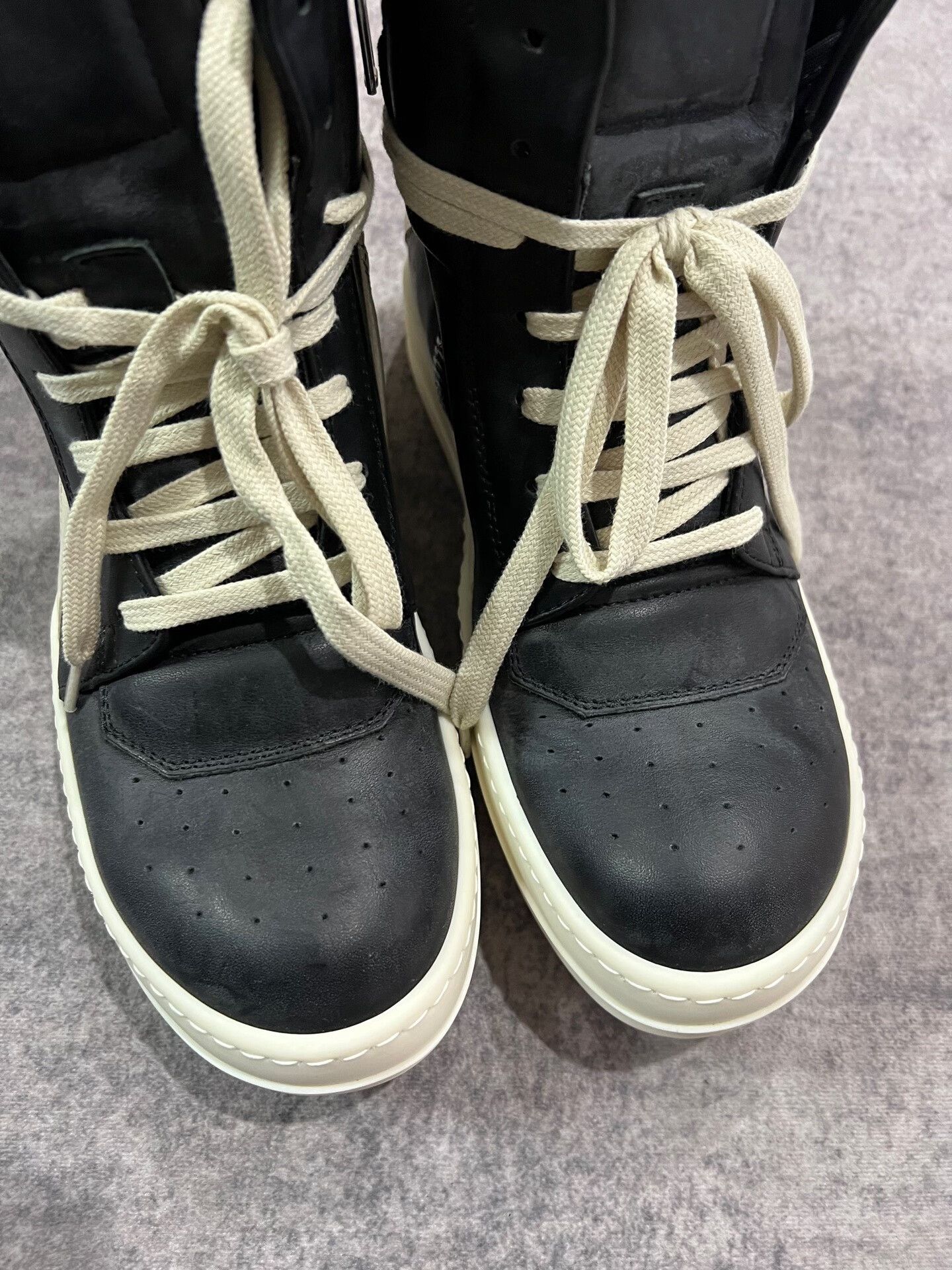 Rick Owens Rick Owens High-Top Black White Shoes Size US 6 / IT 36 - 3 Thumbnail