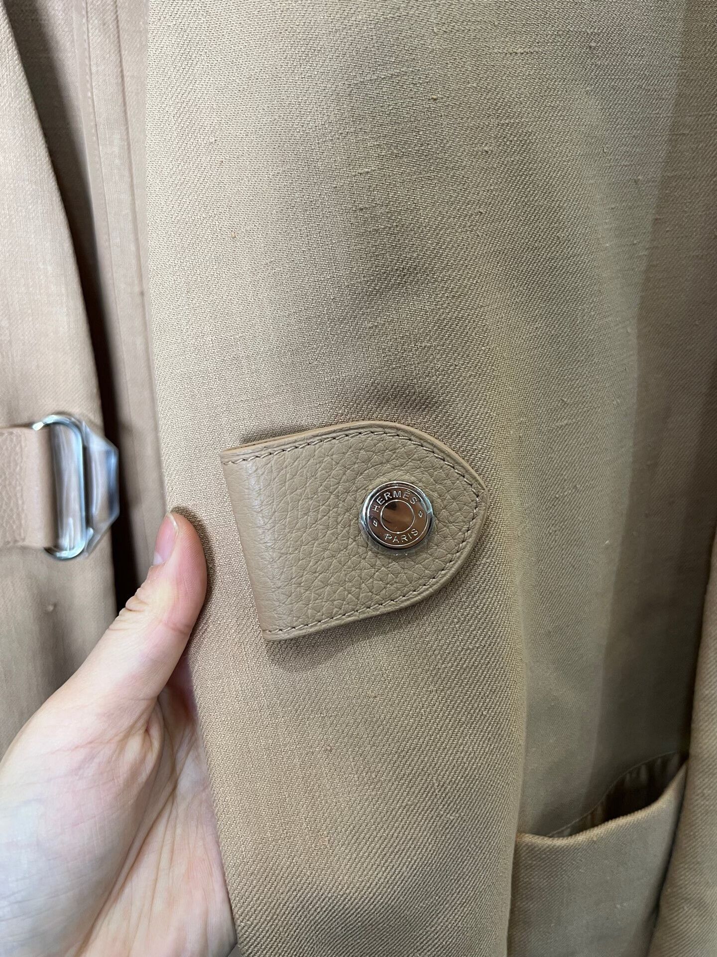 Hermes Hermes Beige Mid-Length Linen Coat Size XXS / US 00 / IT 34 - 3 Thumbnail