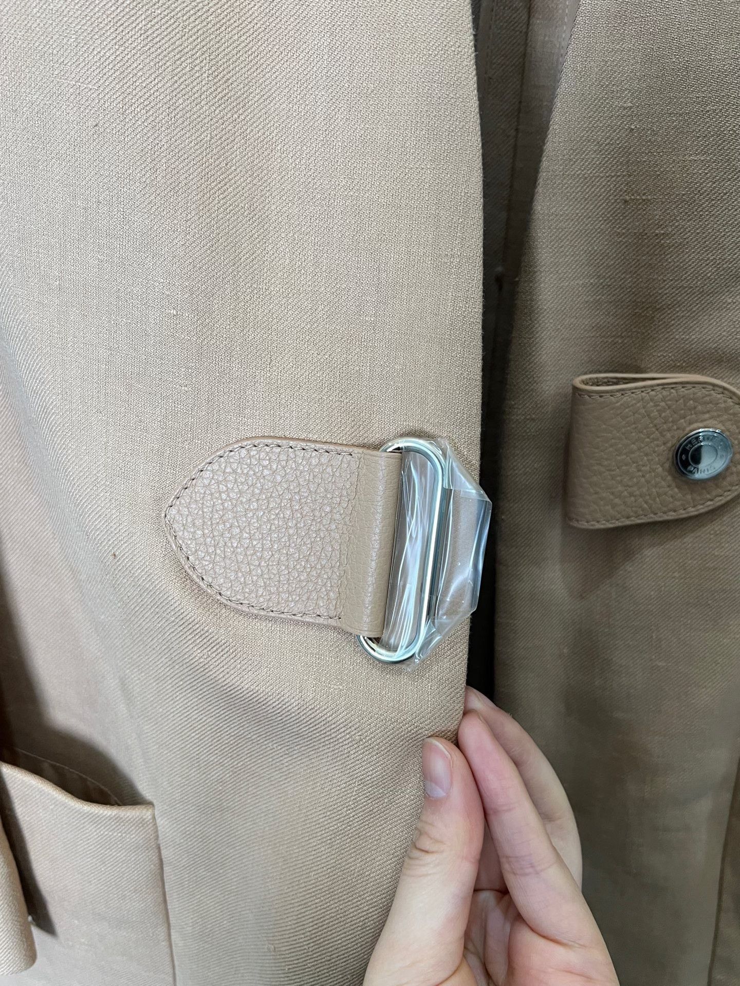 Hermes Hermes Beige Mid-Length Linen Coat Size XXS / US 00 / IT 34 - 4 Thumbnail