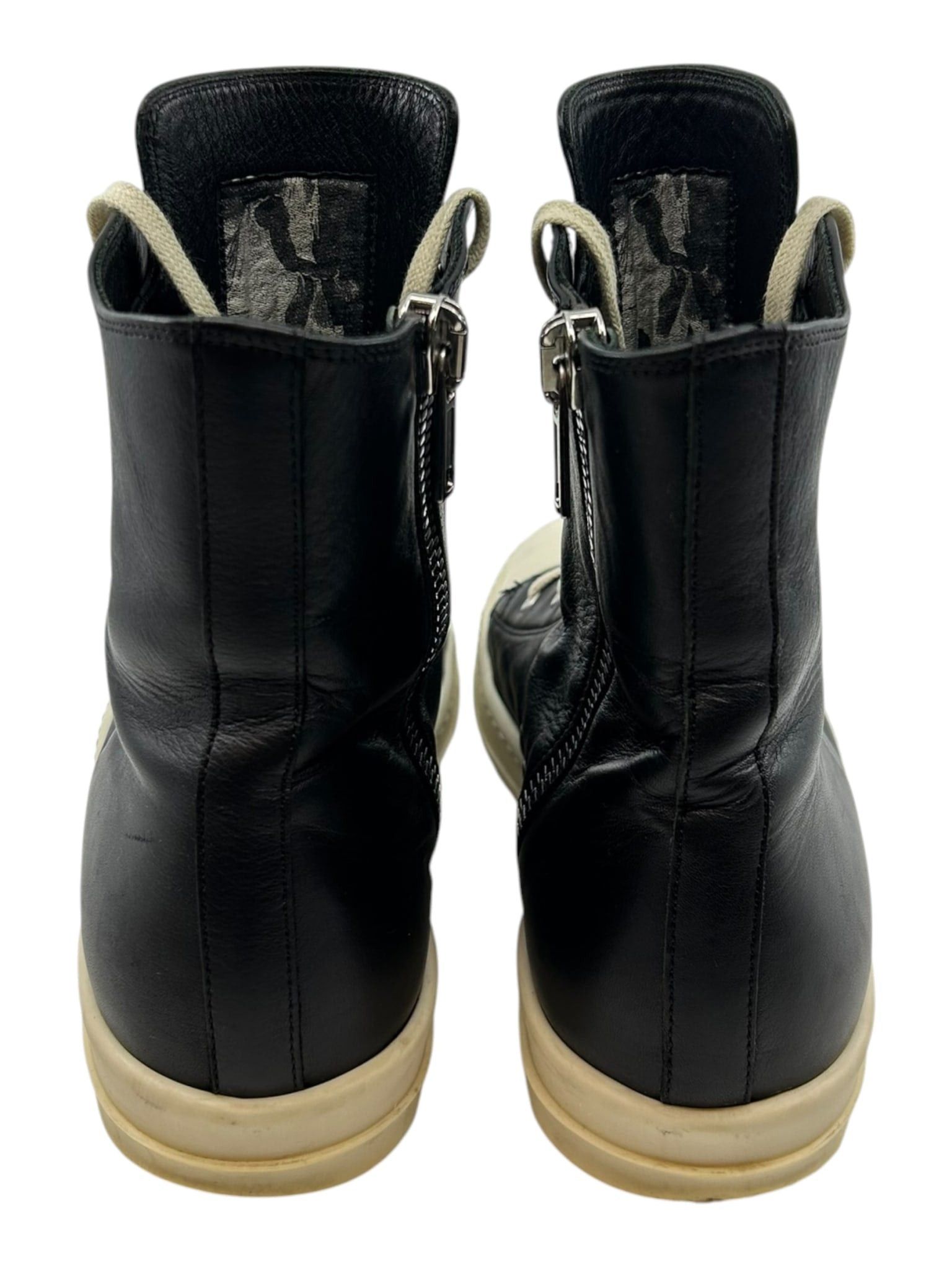 Rick Owens Ramones Leather High Top Black Cream Size US M / EU 48-50 / 2 - 3 Thumbnail
