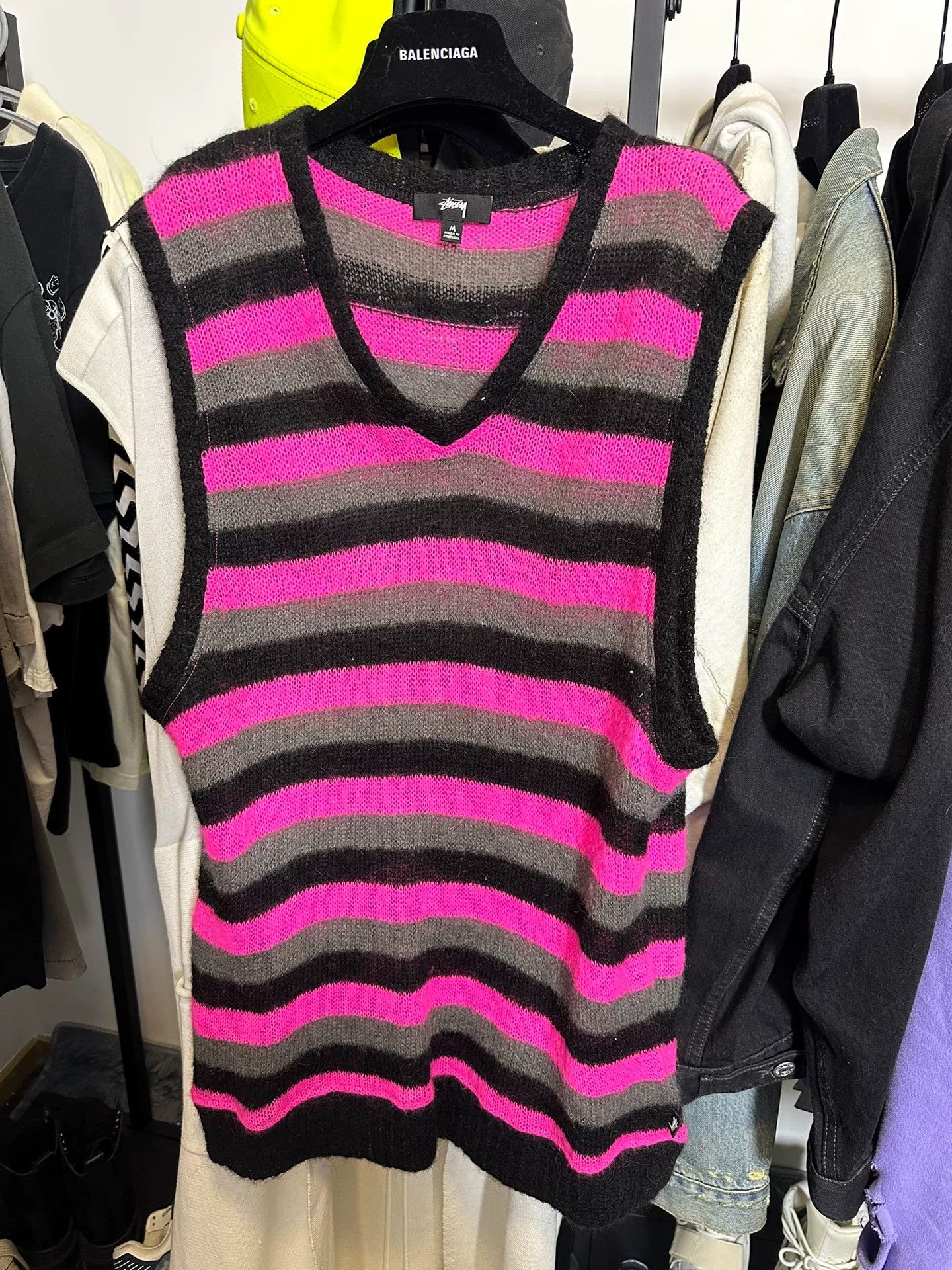 Stussy Stussy Striped Mohair Knit Vest Size M Size US M / EU 48-50 / 2 - 2 Thumbnail