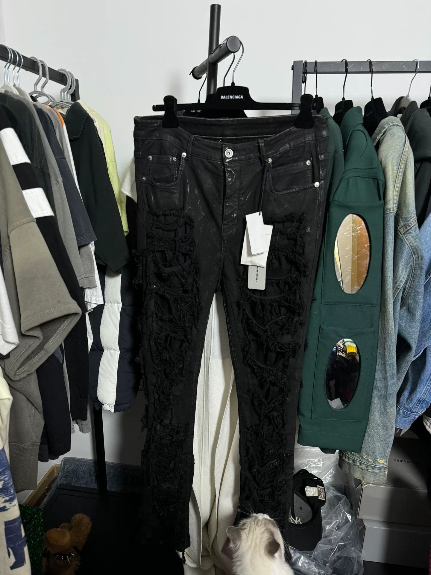 Rick Owens Drkshdw Rick Owens DRKSHDW Distressed Denim Jeans Size 33 Size US 33 - 2 Thumbnail