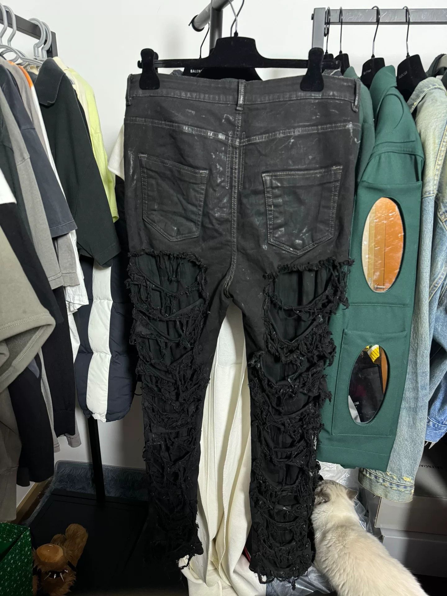 Rick Owens Drkshdw Rick Owens DRKSHDW Distressed Denim Jeans Size 33 Size US 33 - 4 Thumbnail
