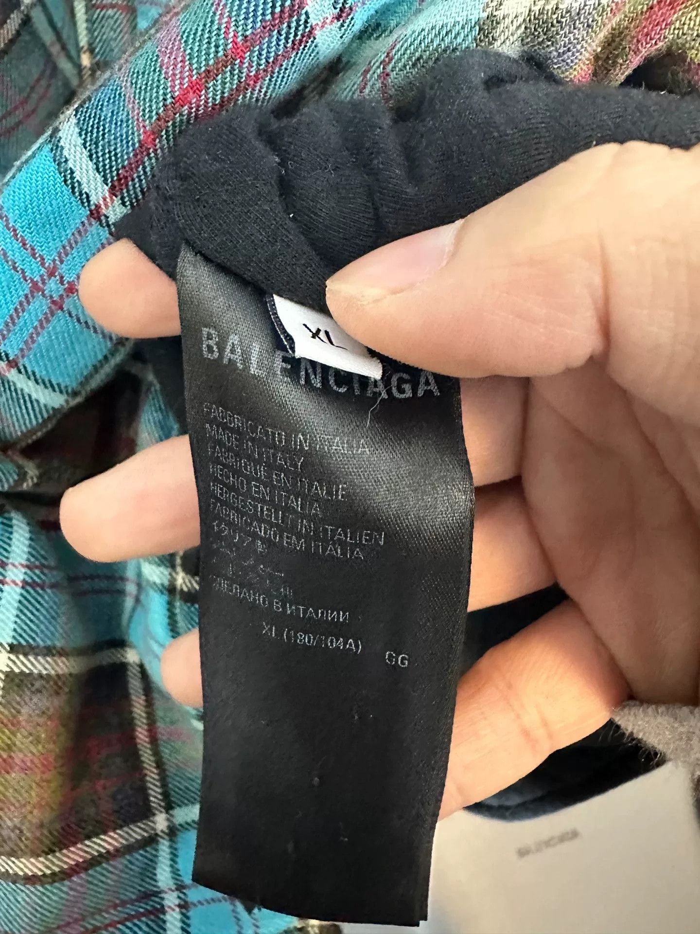 Balenciaga Balenciaga Plaid Flannel Hooded Jacket Size XL Size US XL / EU 56 / 4 - 6 Thumbnail