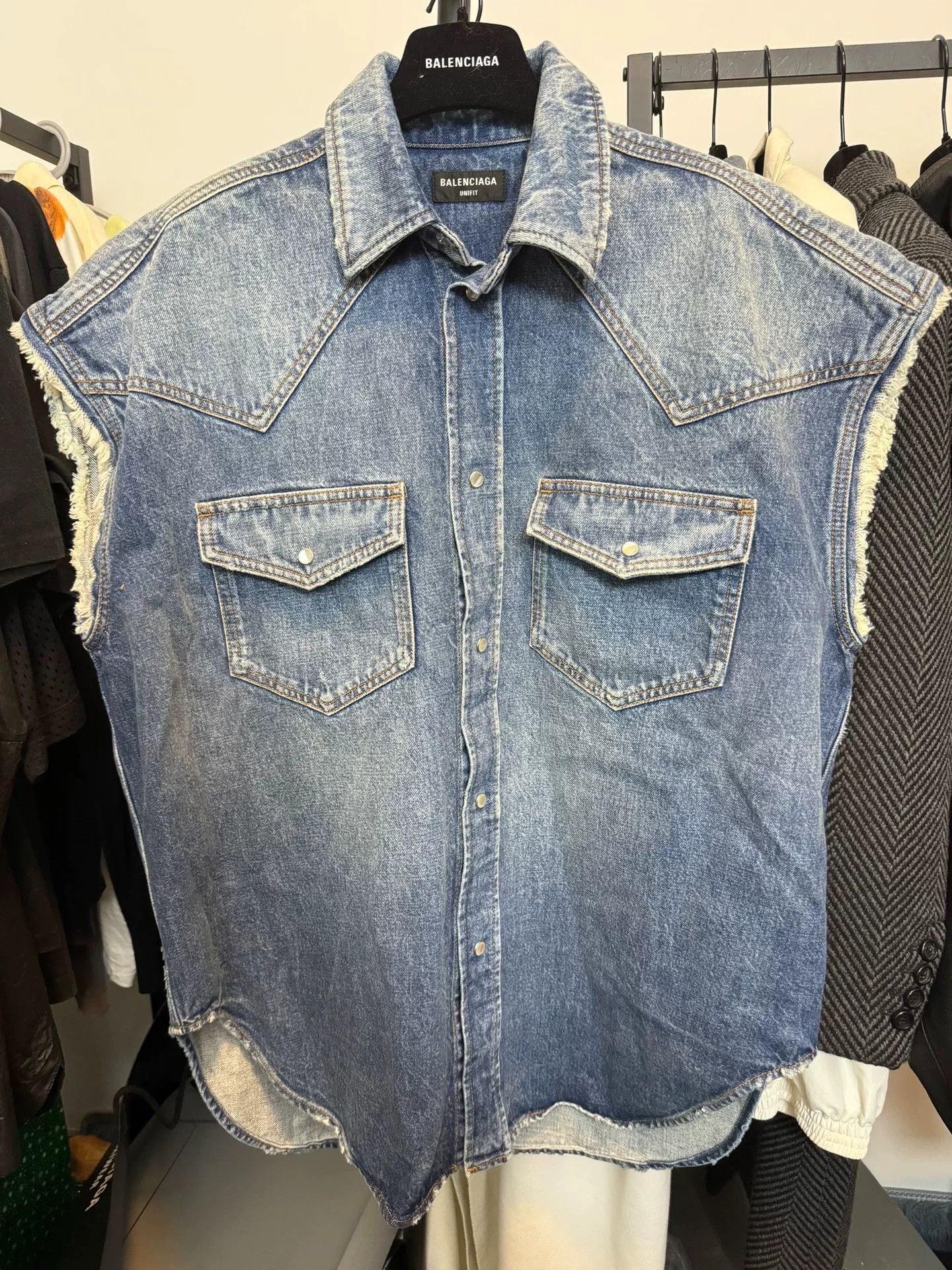 Balenciaga Balenciaga Denim Vest Size US XXS Size US XXS / EU 40 - 2 Thumbnail