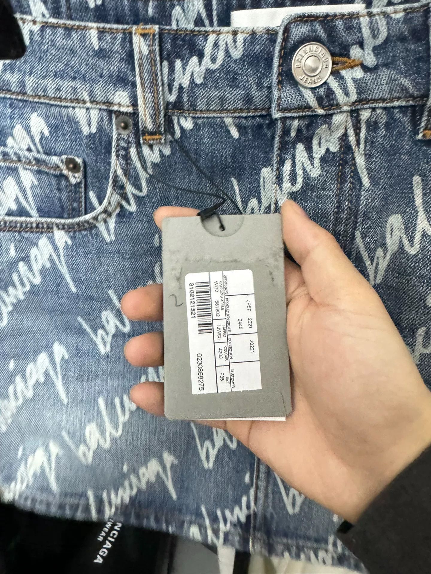 Balenciaga Balenciaga All-Over Logo Denim Mini Skirt Size 38 Size 27" / US 4 / IT 40 - 4 Thumbnail