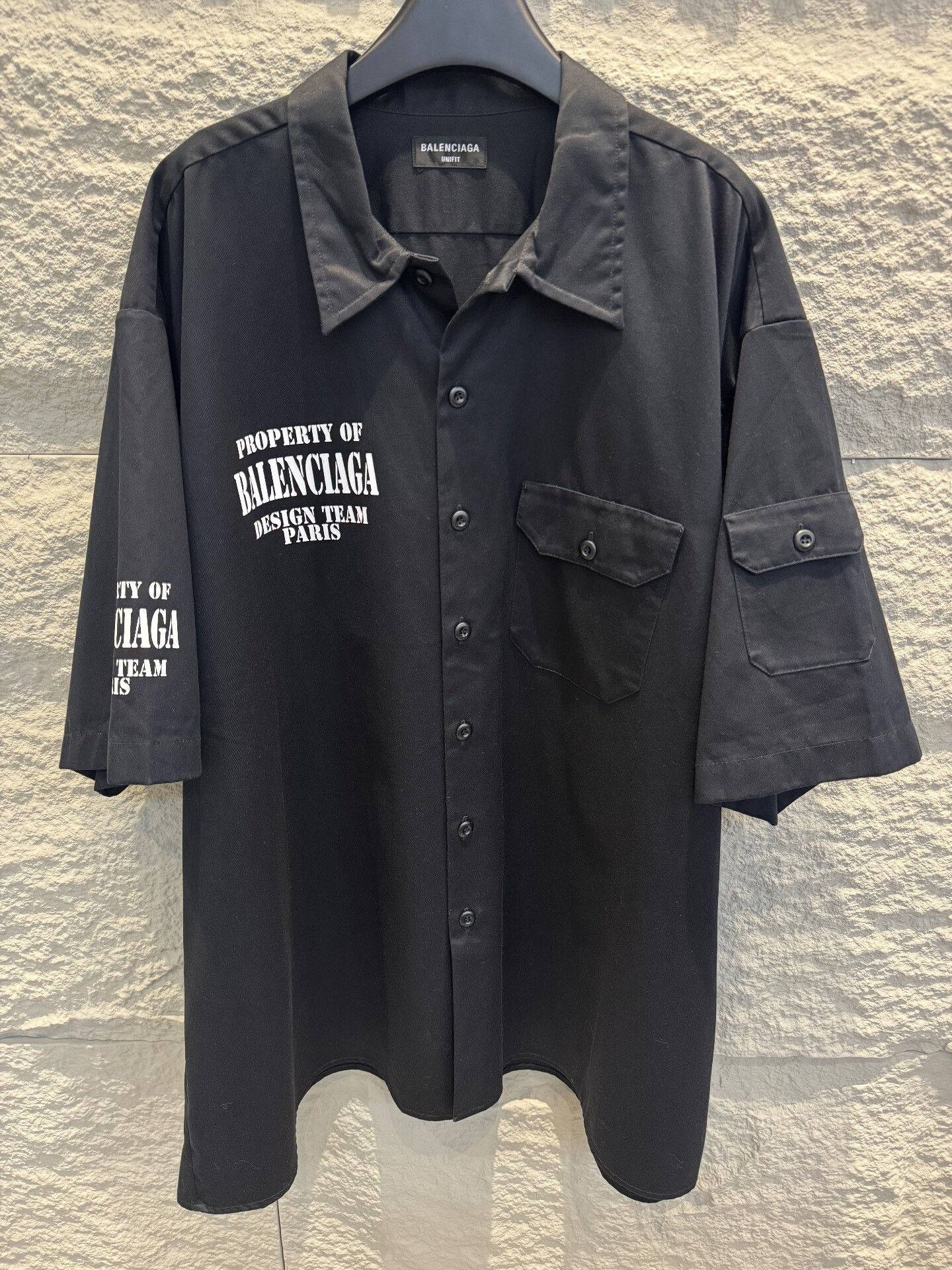 Balenciaga Balenciaga Property Of Print Short Sleeve Shirt Size L Size US L / EU 52-54 / 3 - 2 Thumbnail