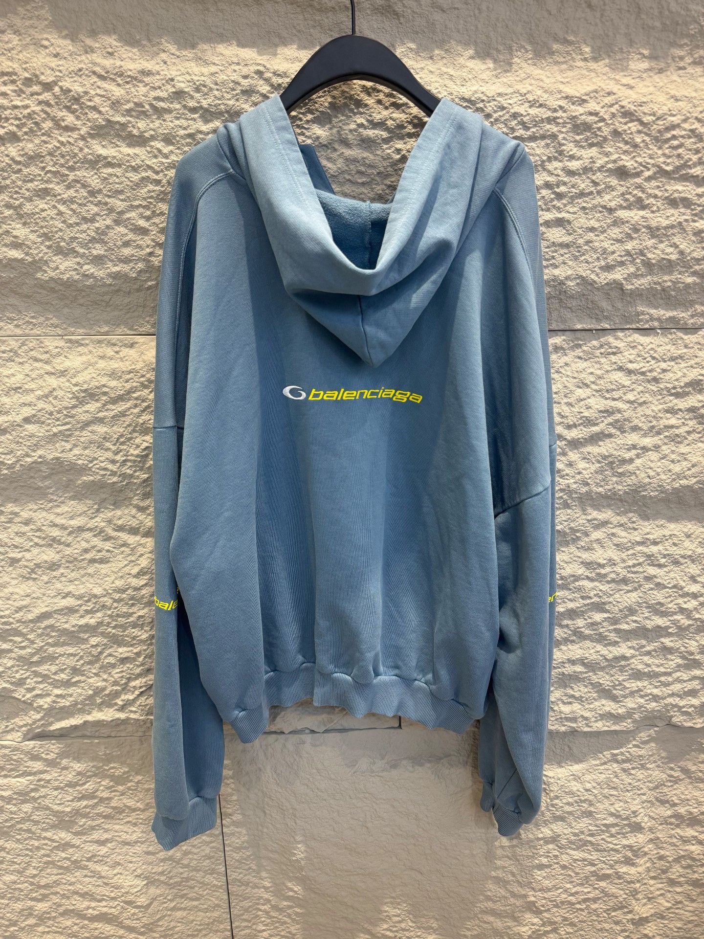 Balenciaga Balenciaga Blue Logo Pullover Hoodie Size M Size US M / EU 48-50 / 2 - 5 Thumbnail