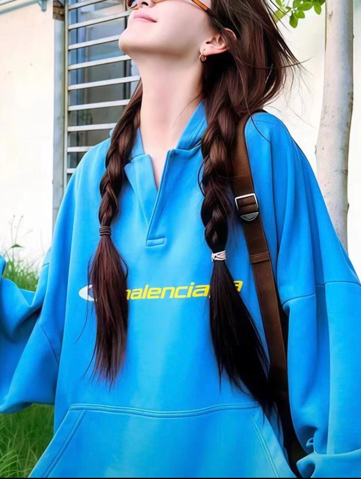 Balenciaga Balenciaga Blue Logo Pullover Hoodie Size M Size US M / EU 48-50 / 2 - 9 Thumbnail