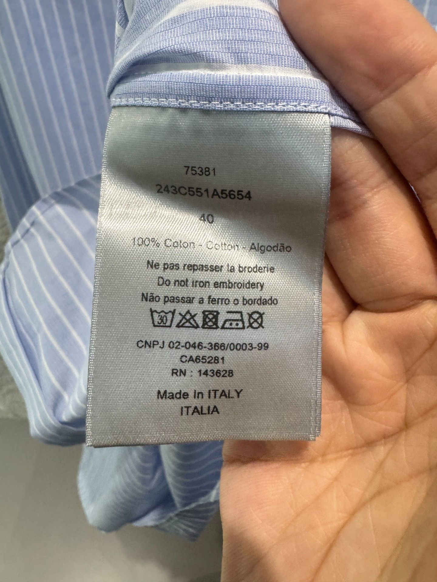 Dior Dior Striped Cotton Shirt Size M Size US M / EU 48-50 / 2 - 5 Thumbnail