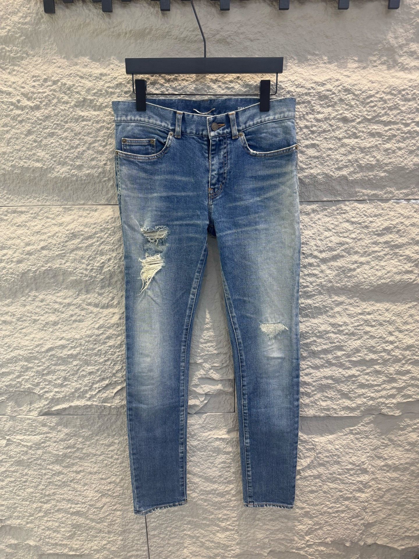 Saint Laurent Paris Saint Laurent Distressed Denim Jeans Size 29 Size US 29 - 2 Thumbnail