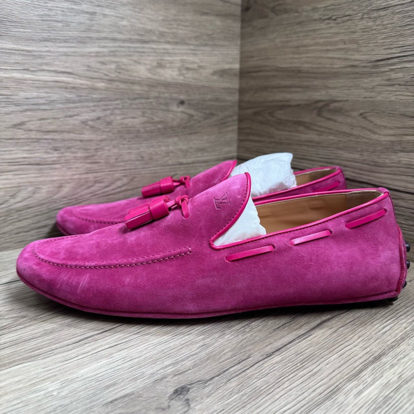Louis Vuitton Louis Vuitton Pink Suede Tassel Loafers Size US 8 Size US 8 / EU 41 - 2 Thumbnail