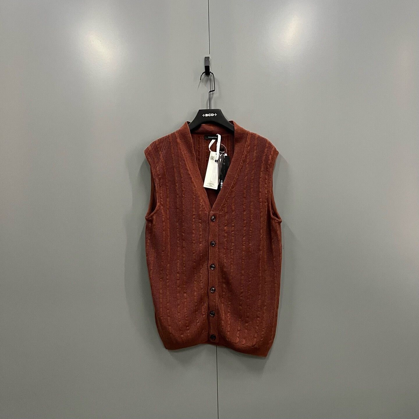 Z Zegna Zegna Brown Knit Button Vest Size M Size US M / EU 48-50 / 2 - 2 Thumbnail