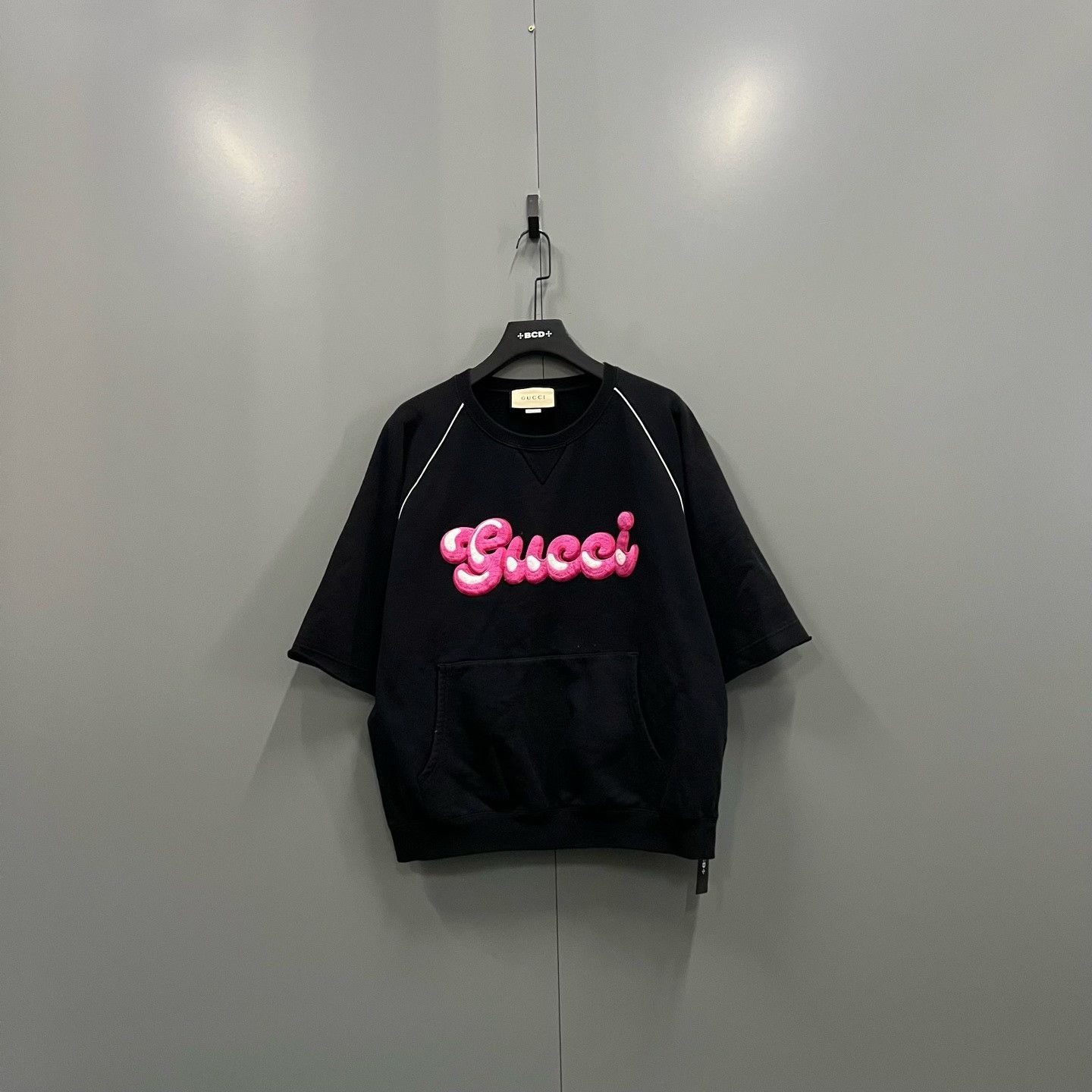 Gucci Gucci Pink Logo Short Sleeve Sweatshirt Size L Size US L / EU 52-54 / 3 - 2 Thumbnail