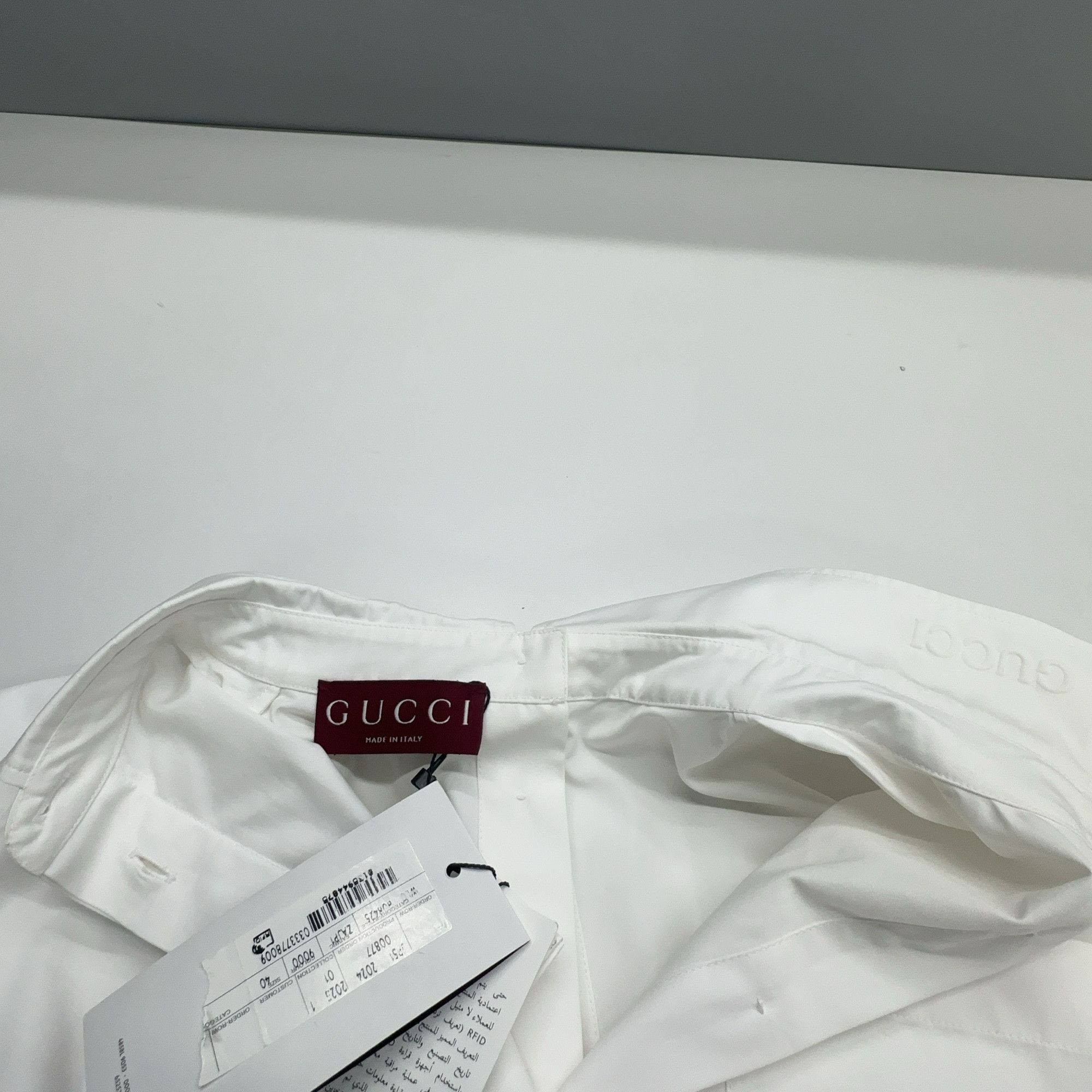 Gucci Gucci Logo Collar Short Sleeve Button Up Shirt Size 40 Size S / US 4 / IT 40 - 7 Thumbnail