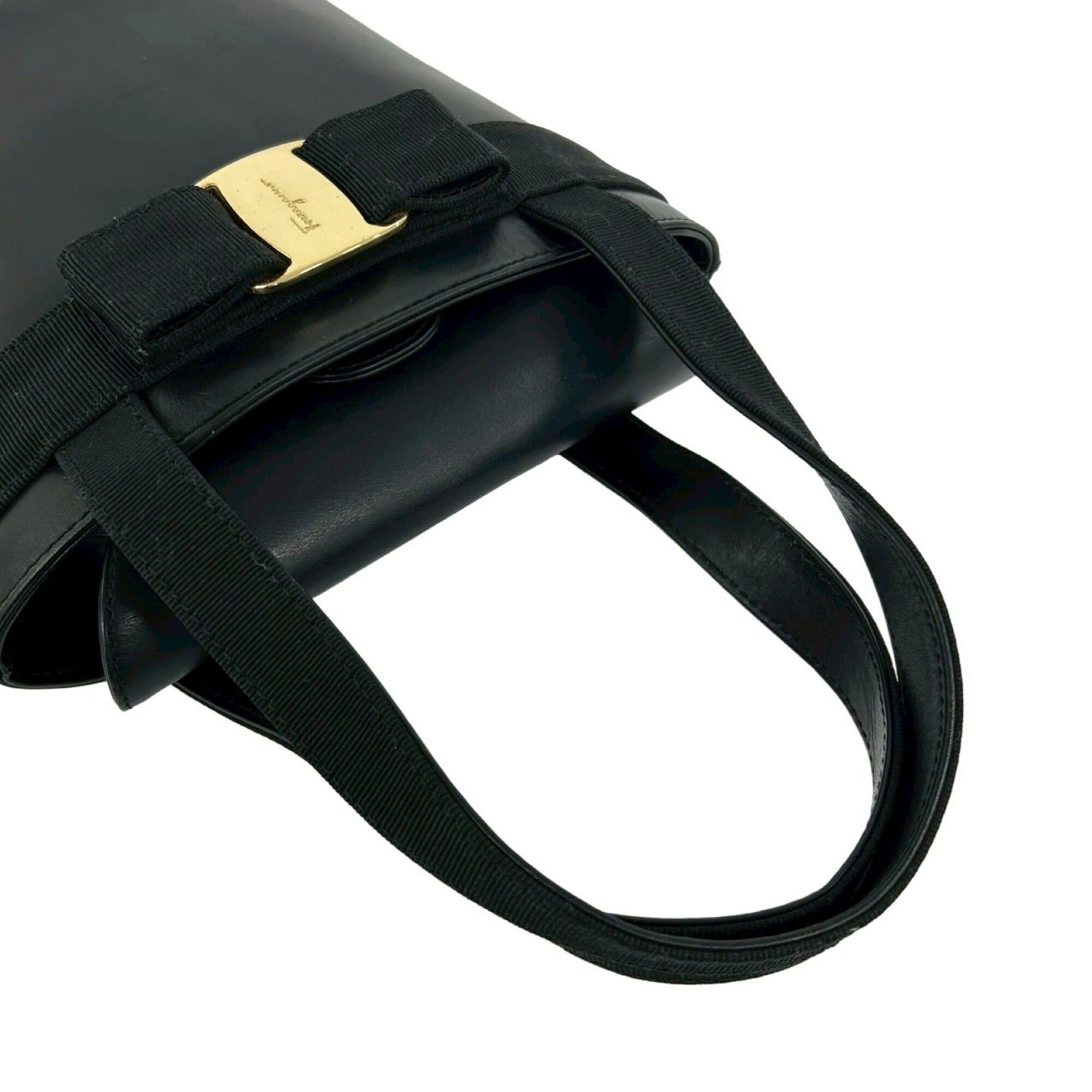Salvatore Ferragamo Salvatore Ferragamo Vara Ribbon Leather Mini Tote Bag, Black, 15915 Size ONE SIZE - 4 Thumbnail