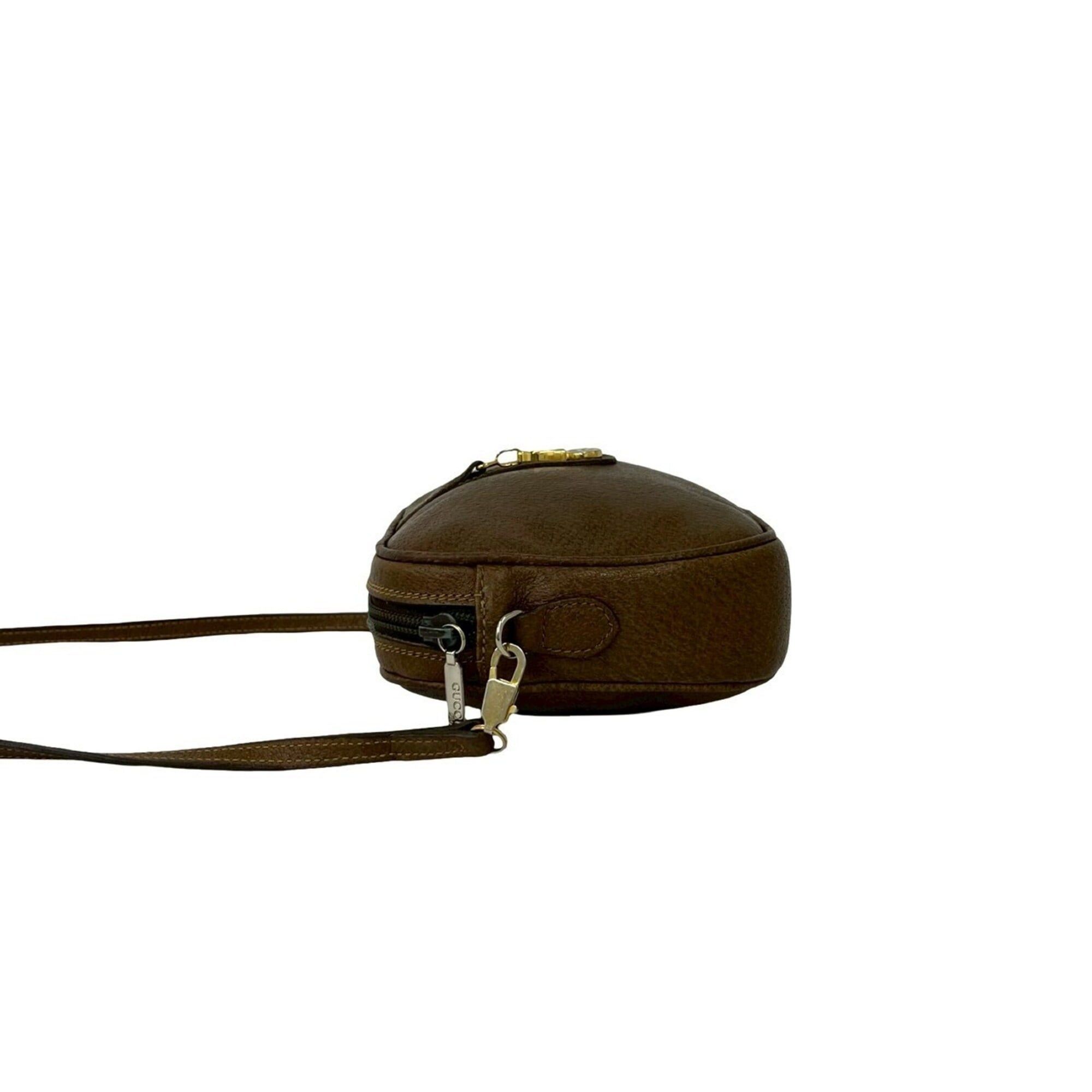 Gucci GUCCI Vintage Gucci Plus Logo Hardware Leather Mini Shoulder Bag Brown 93826 Size ONE SIZE - 5 Thumbnail