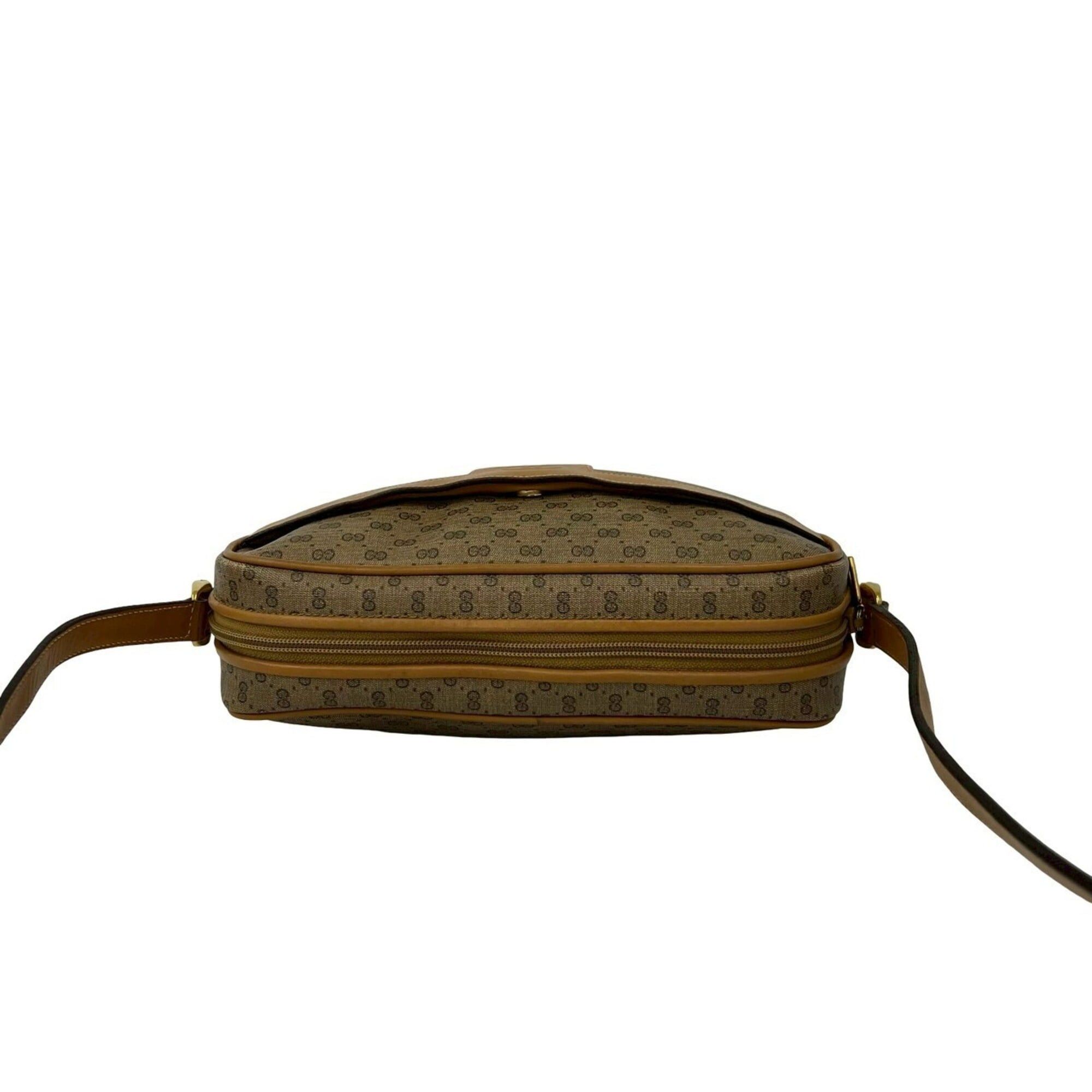 Gucci GUCCI Vintage Micro GG Logo Leather Mini Shoulder Bag/Pochette, Brown/Camel, 22927 Size ONE SIZE - 4 Thumbnail