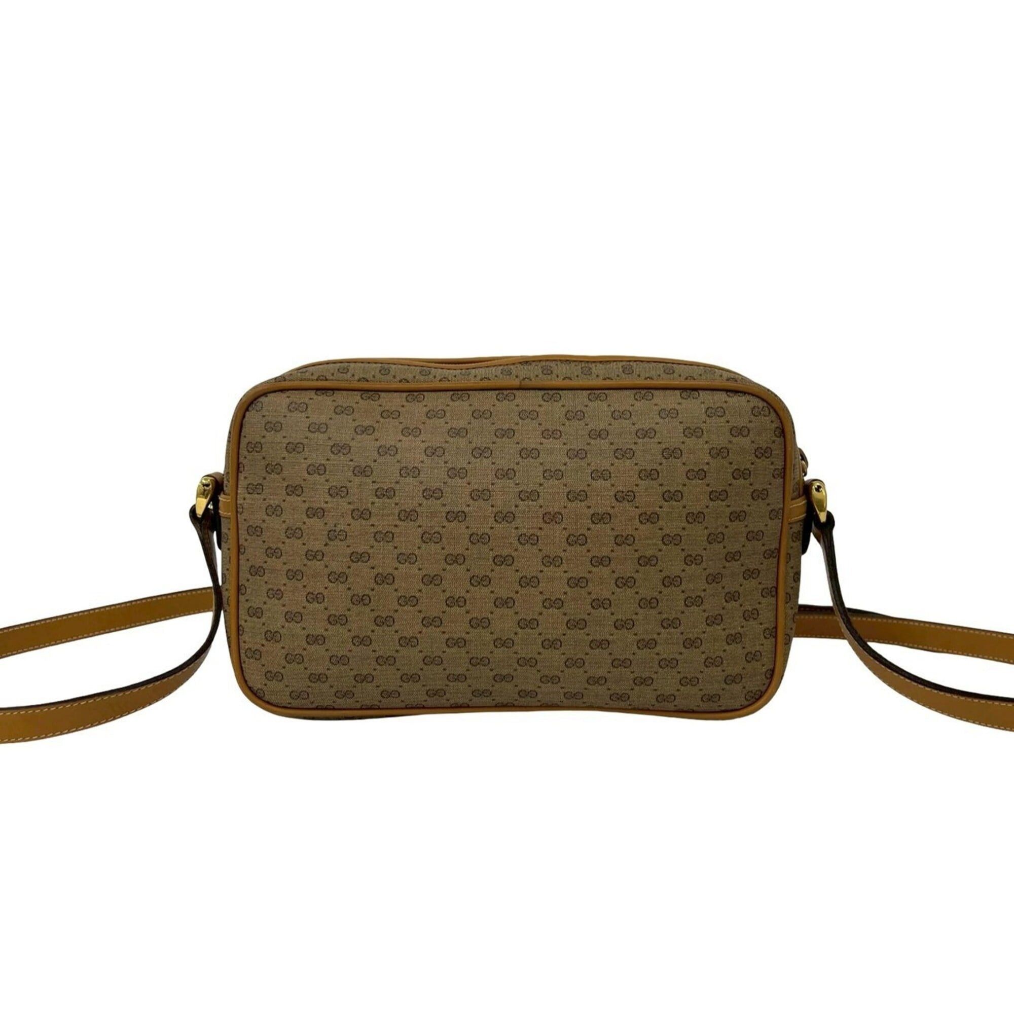 Gucci GUCCI Vintage Micro GG Logo Leather Mini Shoulder Bag/Pochette, Brown/Camel, 22927 Size ONE SIZE - 3 Thumbnail