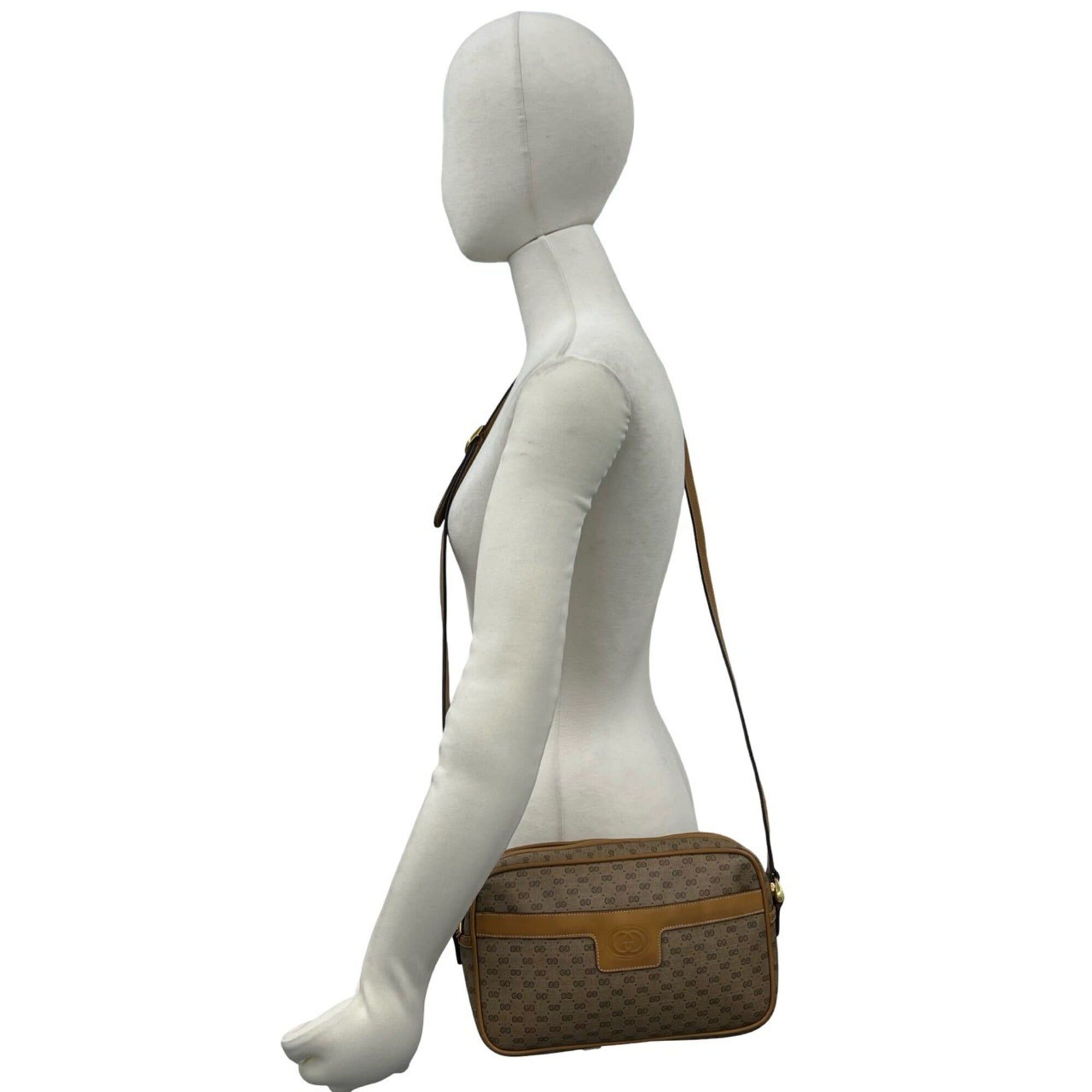Gucci GUCCI Vintage Micro GG Logo Leather Mini Shoulder Bag/Pochette, Brown/Camel, 22927 Size ONE SIZE - 2 Thumbnail