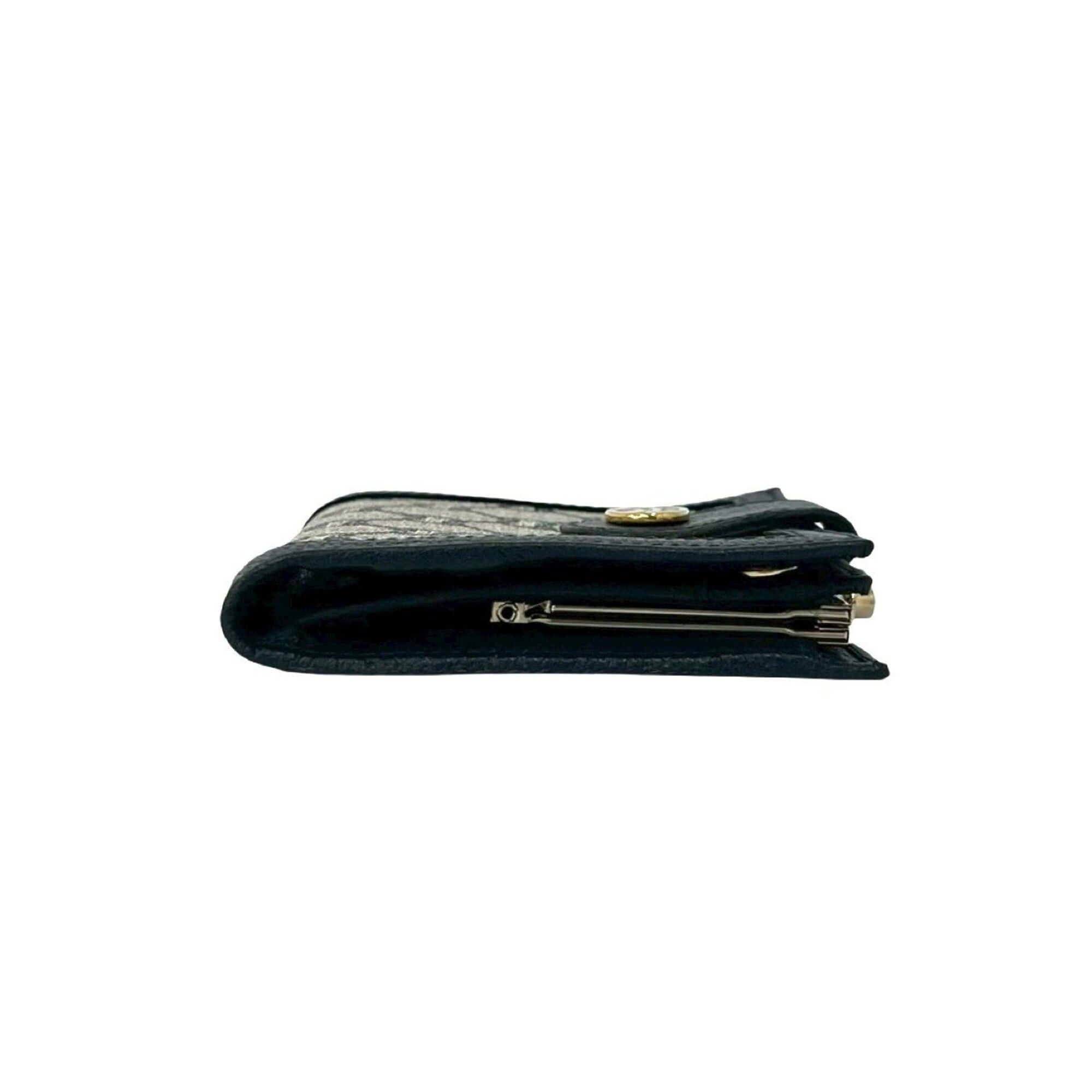 Gucci GUCCI Vintage Gucci Plus Logo Leather Bi-fold Wallet with Clasp Closure, Navy, 329-1 Size ONE SIZE - 5 Thumbnail