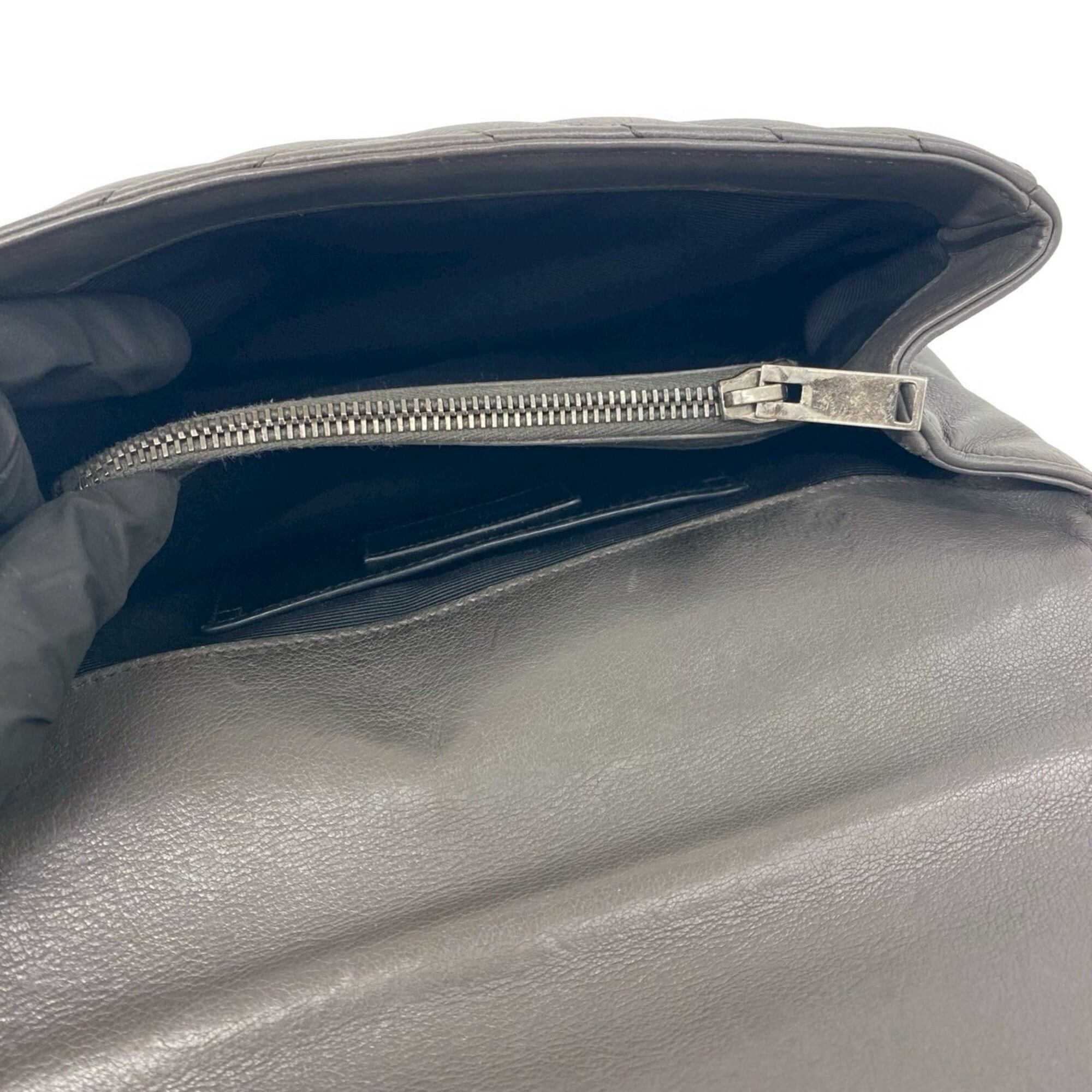 Saint Laurent Paris Yves Saint Laurent PARIS College YSL Logo Hardware Stitch Leather Genuine 2-way Handbag Shoulder Bag Gray Size ONE SIZE - 9 Thumbnail